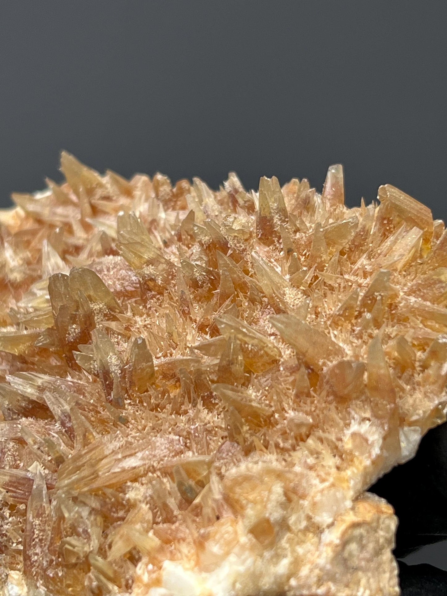 Feather Orange Crystal Calcite Specimen