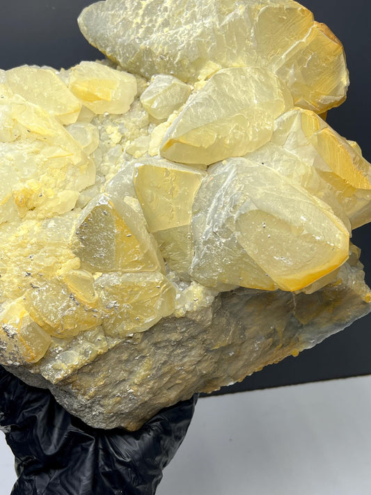 Large Size Very Special Two Sided Golden Yellow Crystal Calcite Specimen