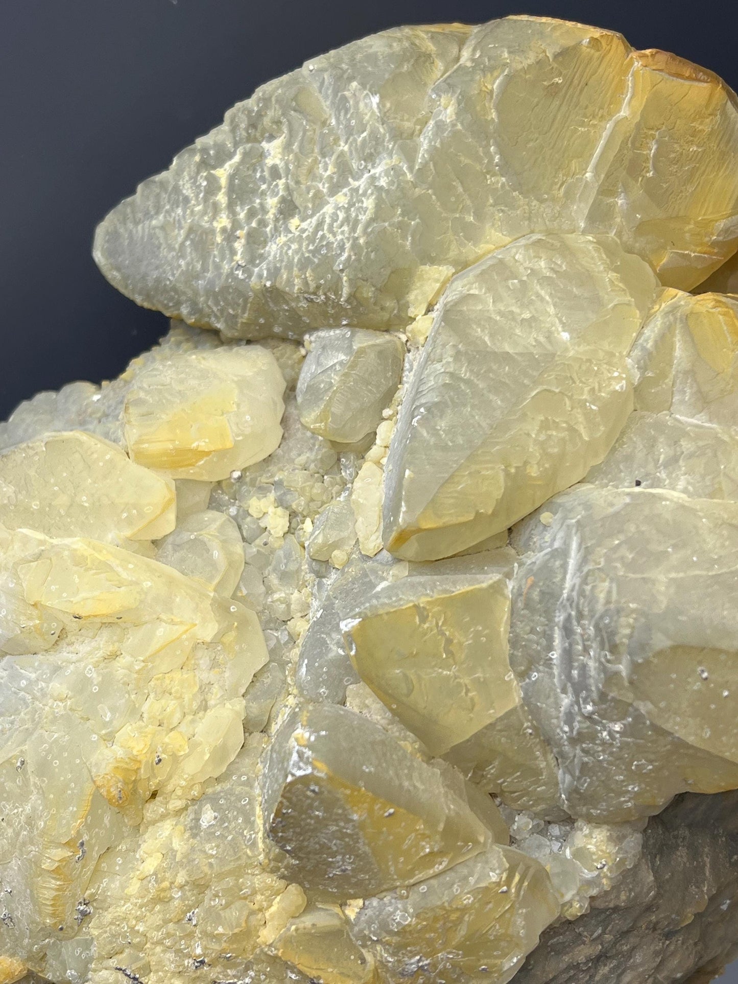 Large Size Very Special Two Sided Golden Yellow Crystal Calcite Specimen