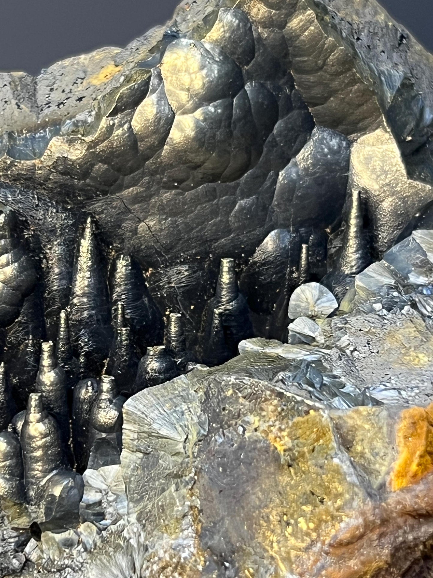 Museum Grade, Very Showy Golden Color Stalactite Goethite Specimen - Crystal Gemstone AE