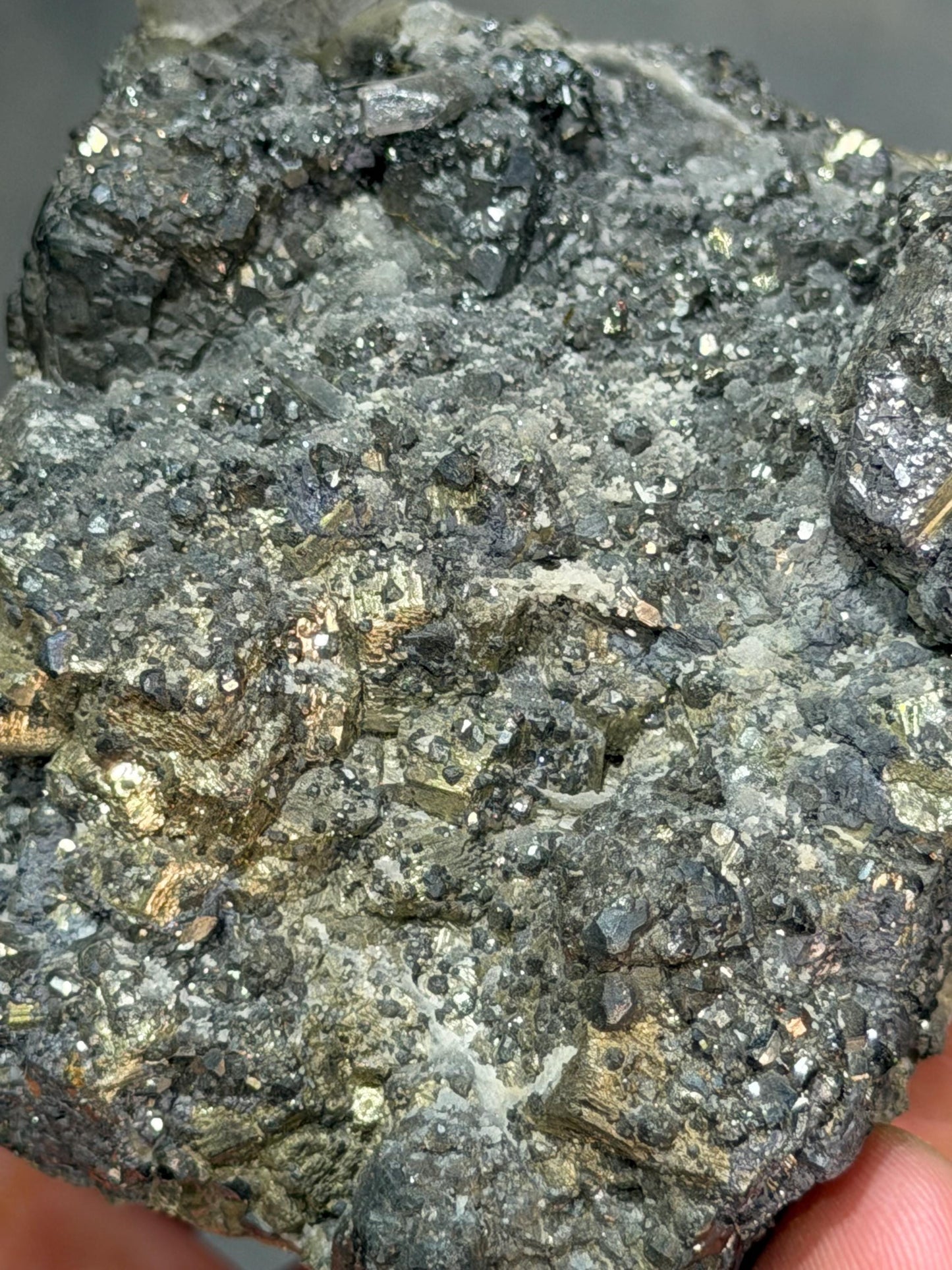 Tetrahedrite, Pyrite, Barite Crystals And Sphalerite