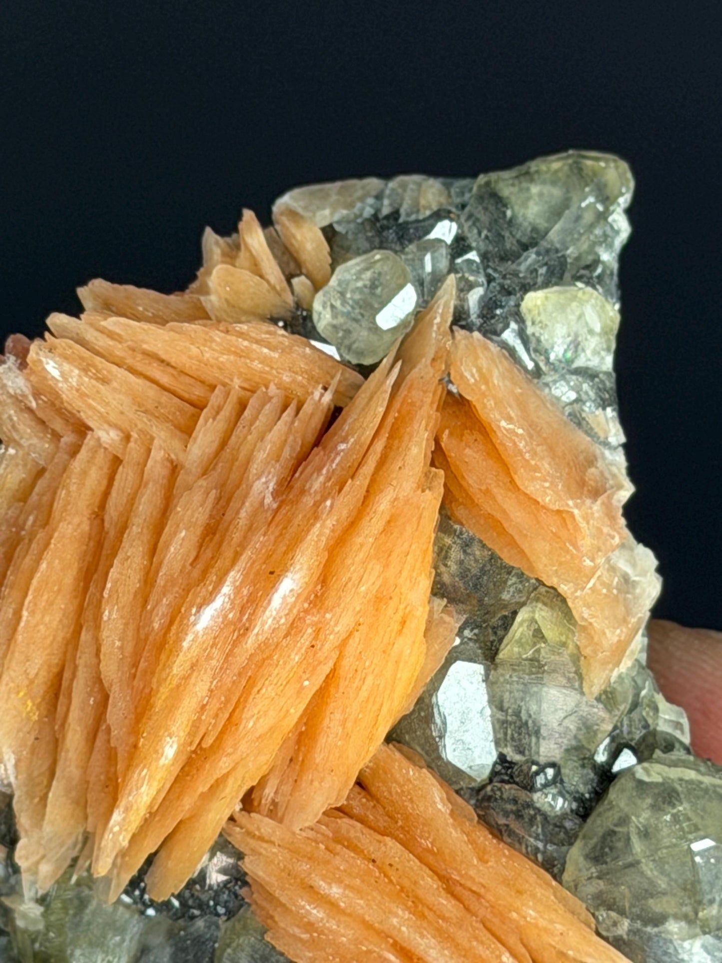 Cerussite With Orange Barite And Galena