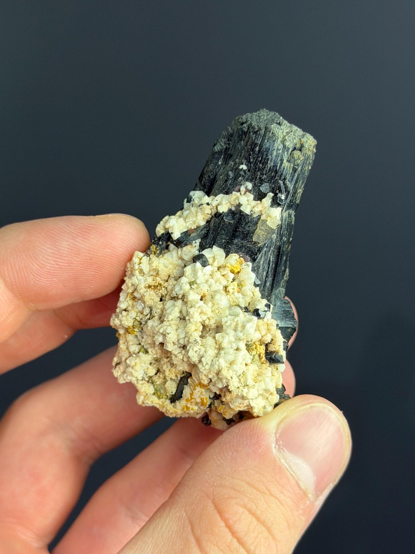 Black Schorl Tourmaline With Albite