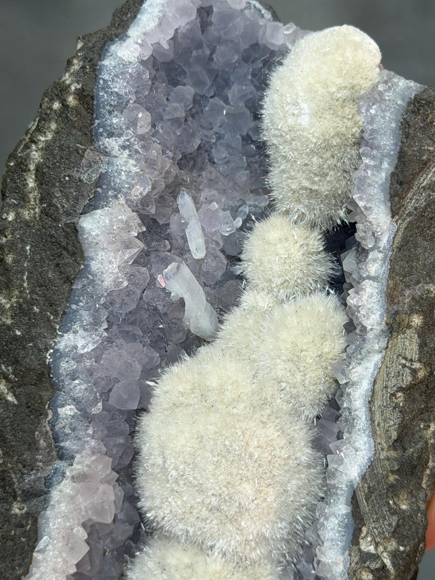 Okenite With Amethyst Specimen