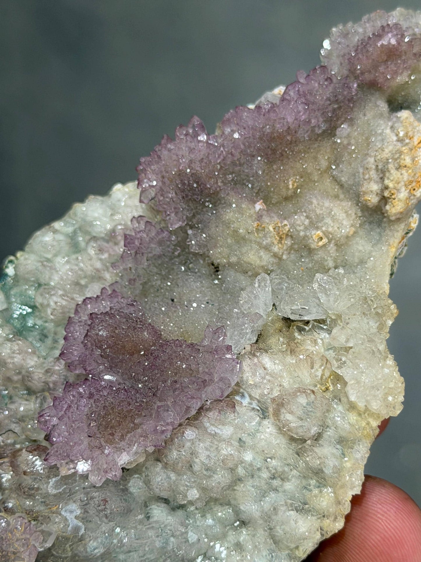 Flower Amethyst With Quartz Crystal On Matrix