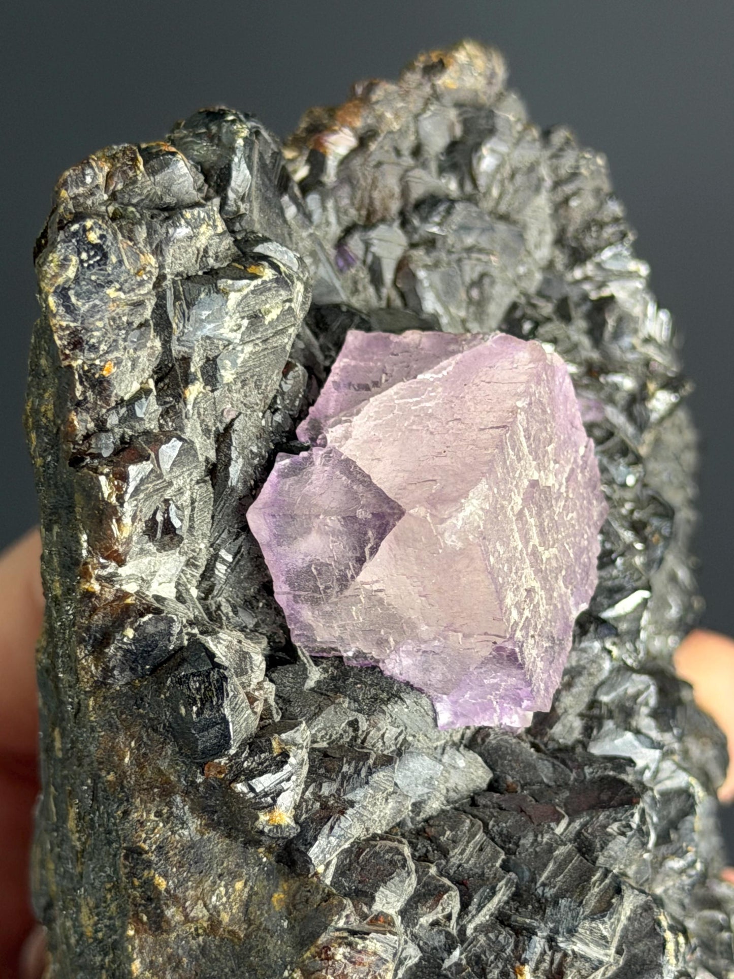 Sphalerite With Pink Cubic Fluorite