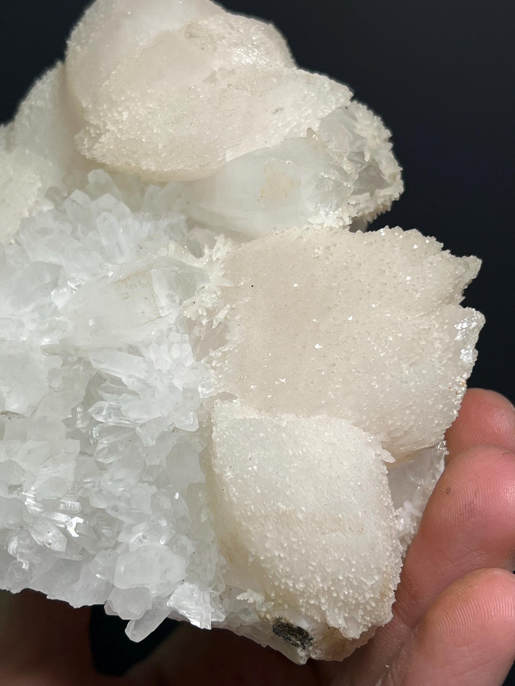 Lilac Calcite with Crystal Quartz Specimen, 884gram, Turkey Origin - Crystal Gemstone AE 