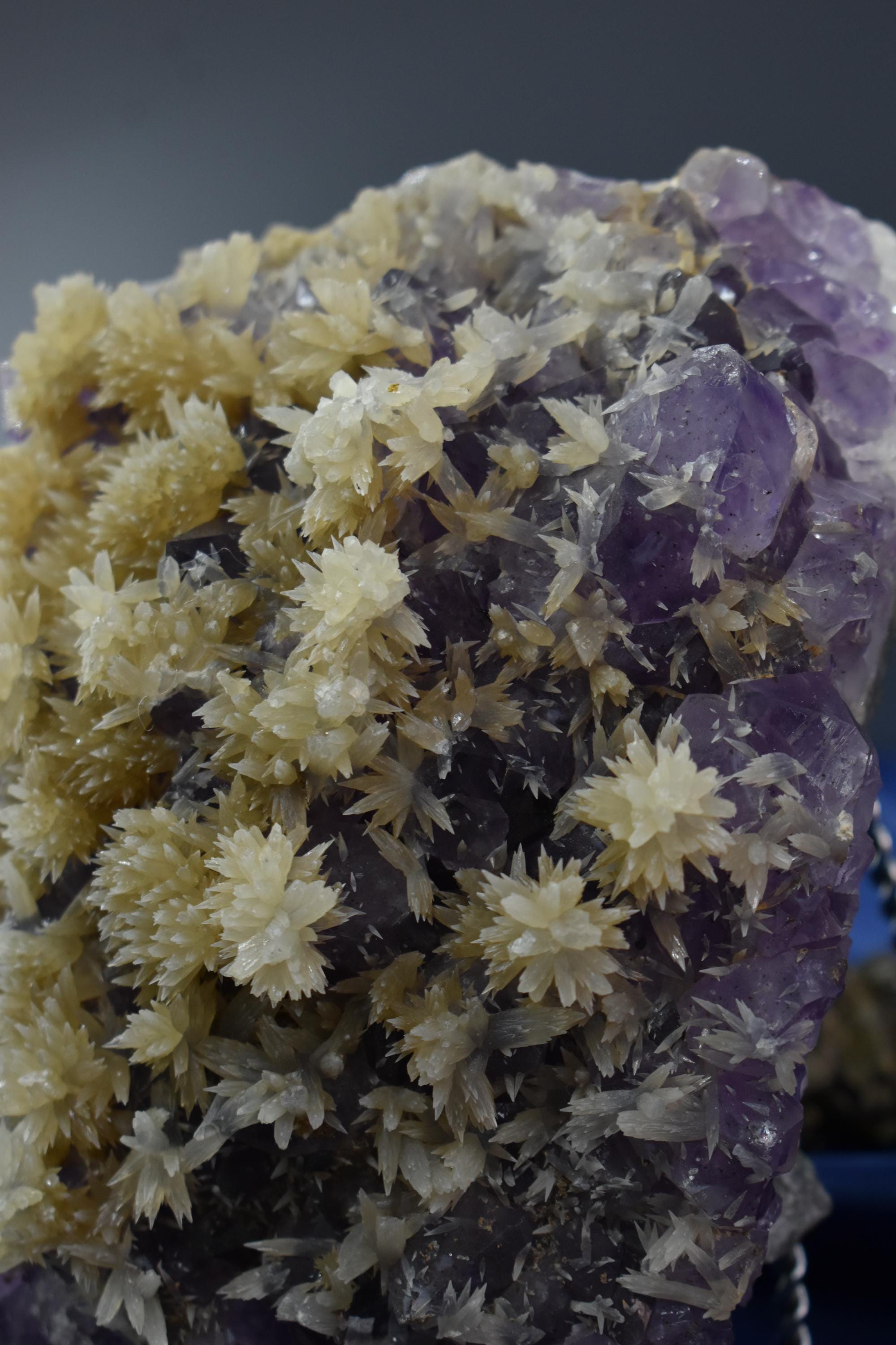 Flower Calcite With Amethyst Specimen - Crystal Gemstone AE 
