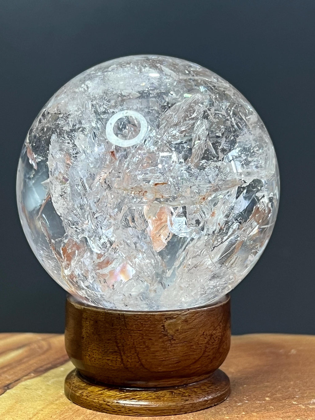 Rainbow Lemurian Quartz Sphere: 6cm Crystal from Brazil - Crystal Gemstone AE 