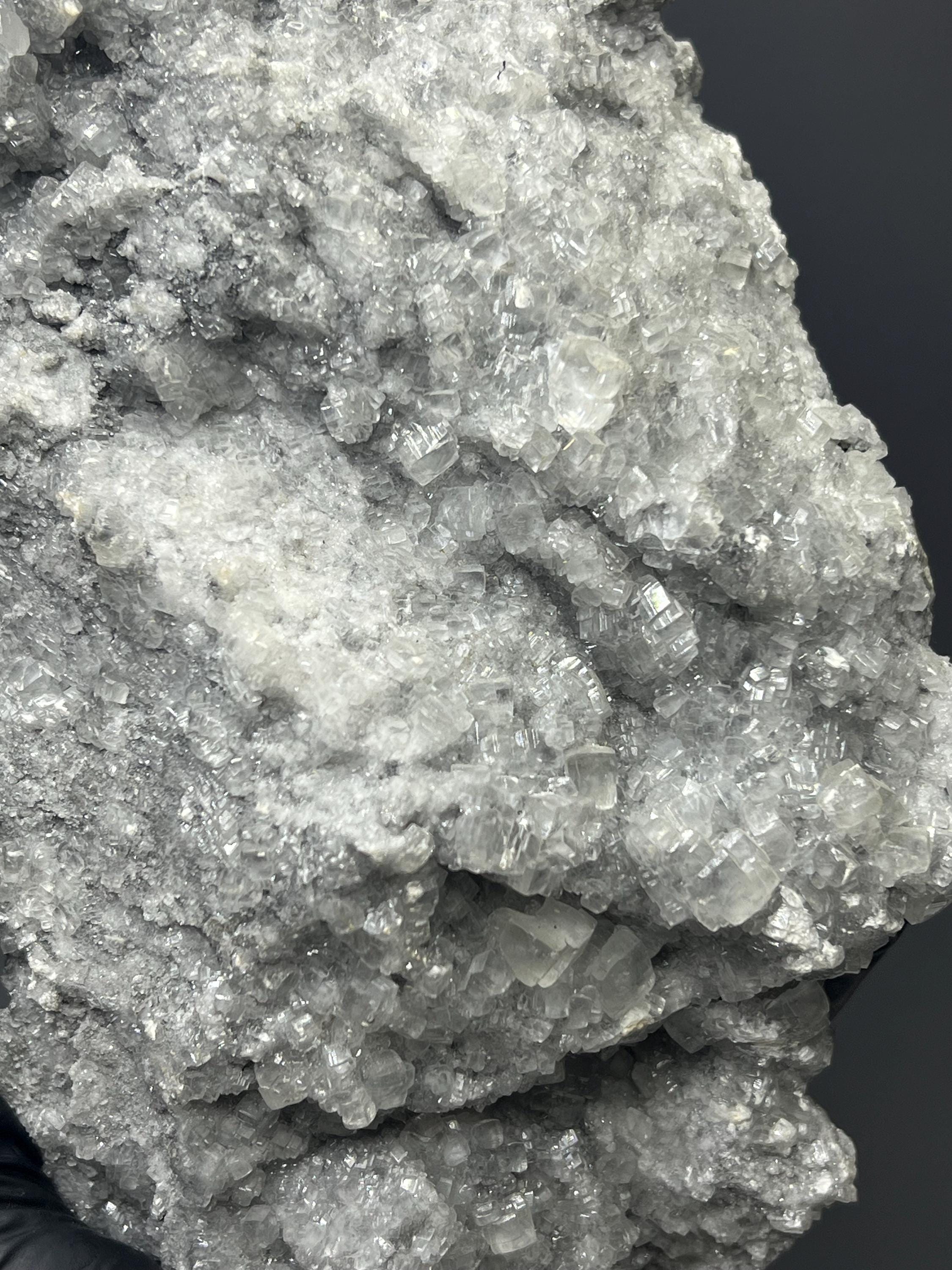 Special Cubic Clear Crystal Calcite On Gray Calcite - Crystal Gemstone AE 