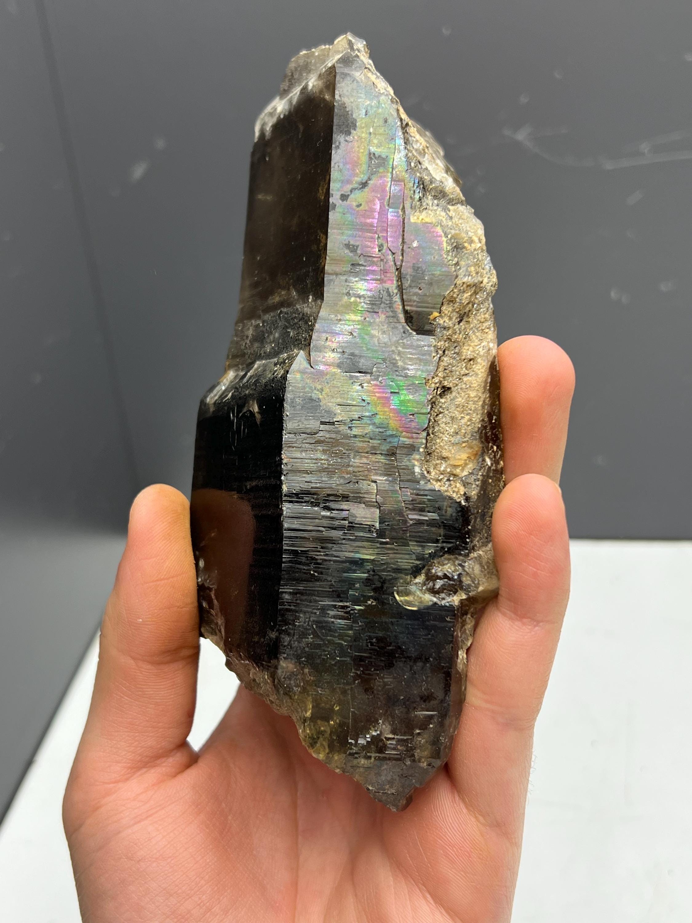 Very Showy Very Unique Colored Alloy Smoky Quartz - Crystal Gemstone AE 
