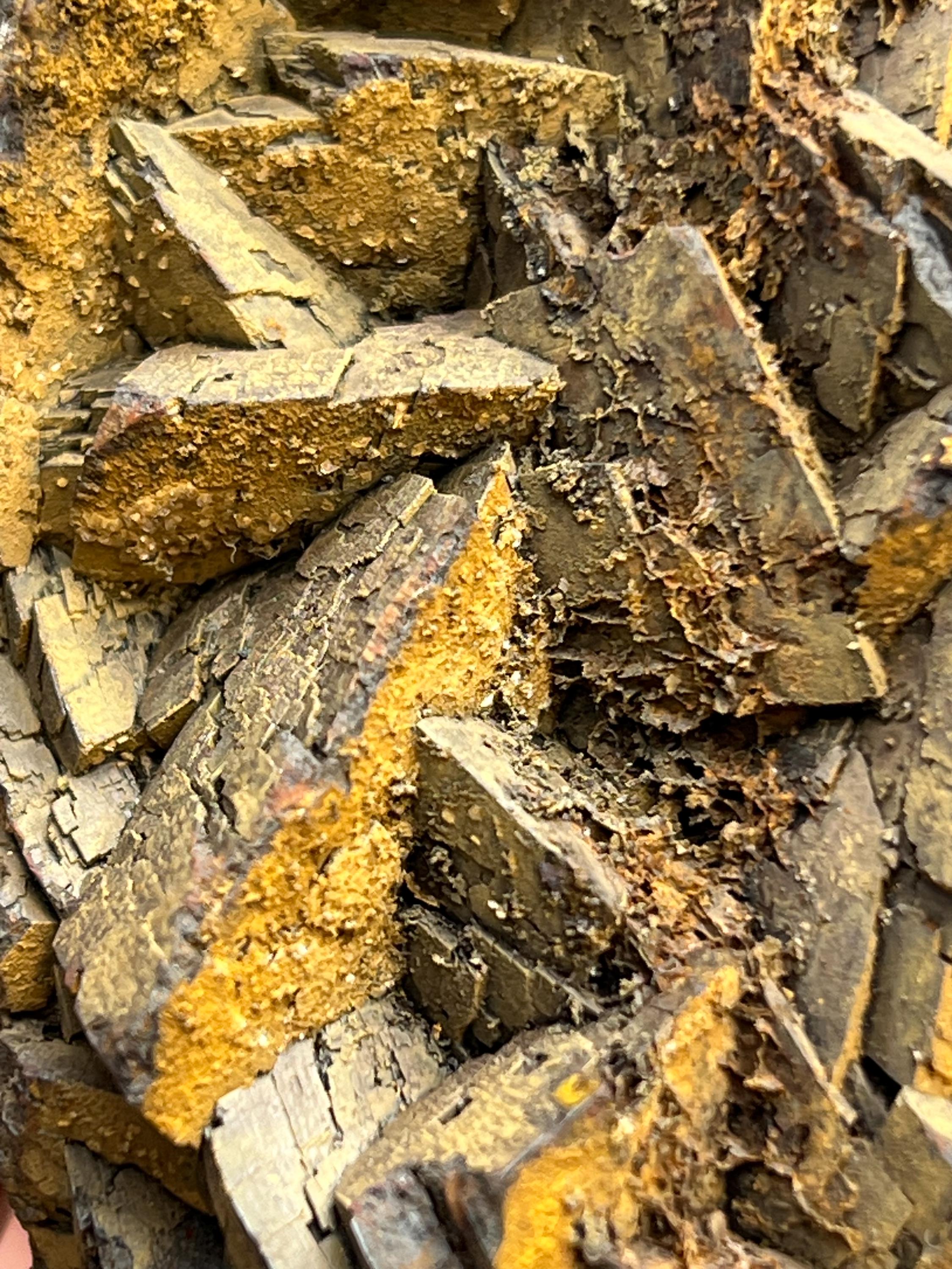 Very Special, Very showy calcite and limonite on Iron Siderite, From Turkey - Crystal Gemstone AE 