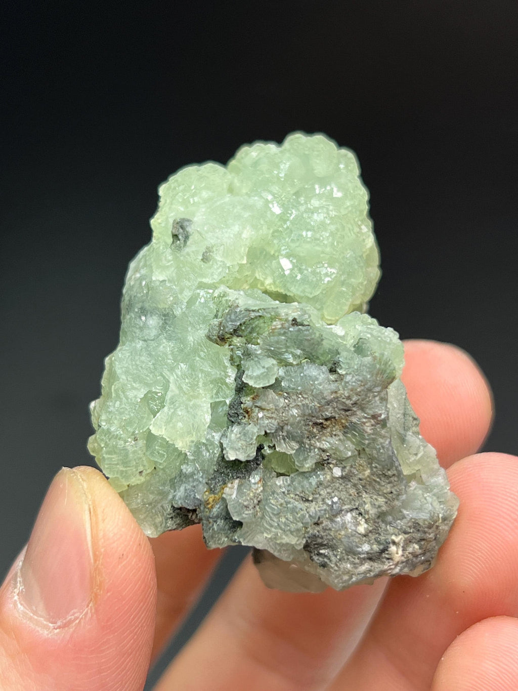 Prehnite With Anhydrite - Crystal Gemstone AE 