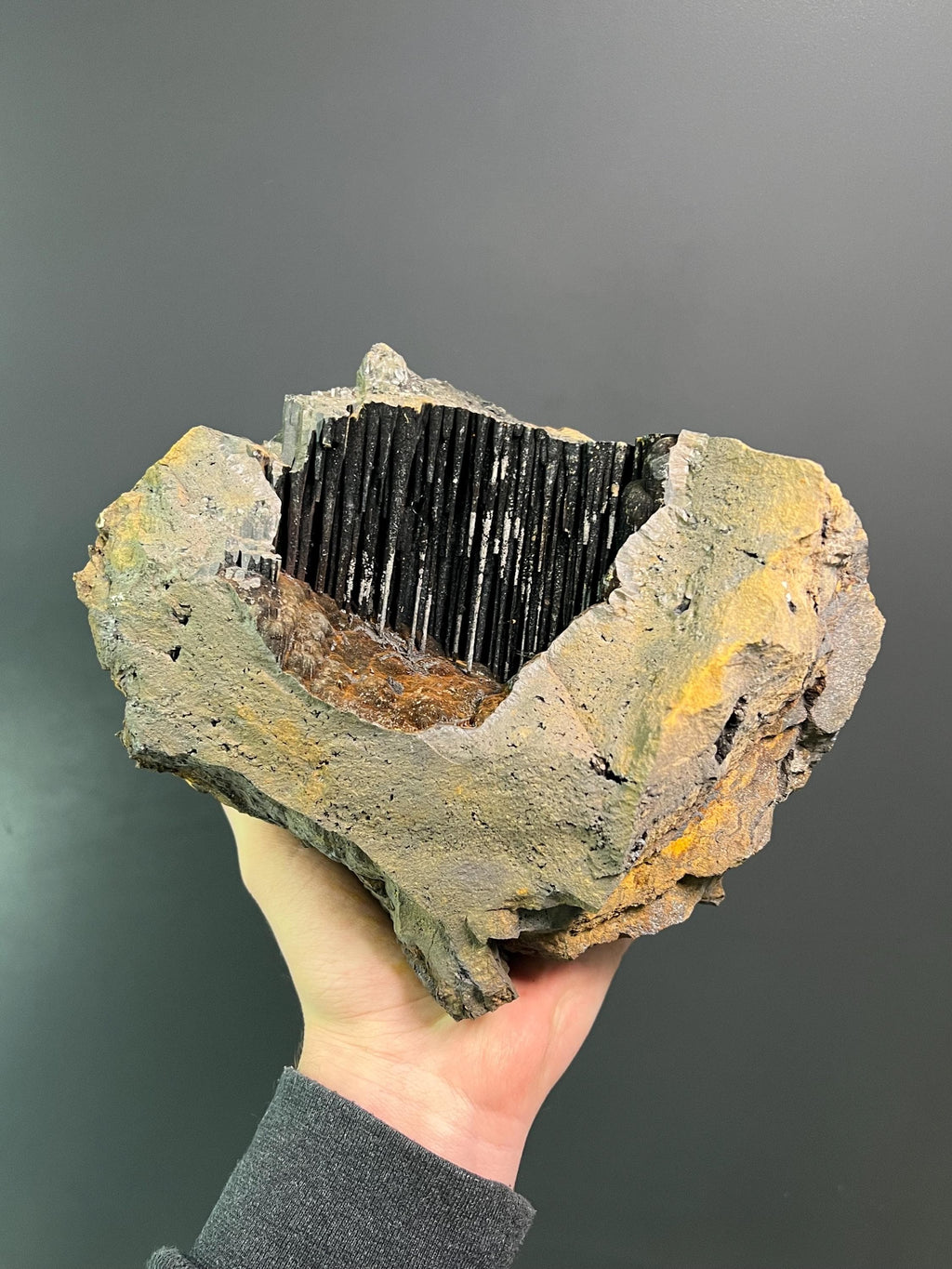 Museum Grade Large Size Limonite And Specularite On Stalactite Goethite - Crystal Gemstone AE 