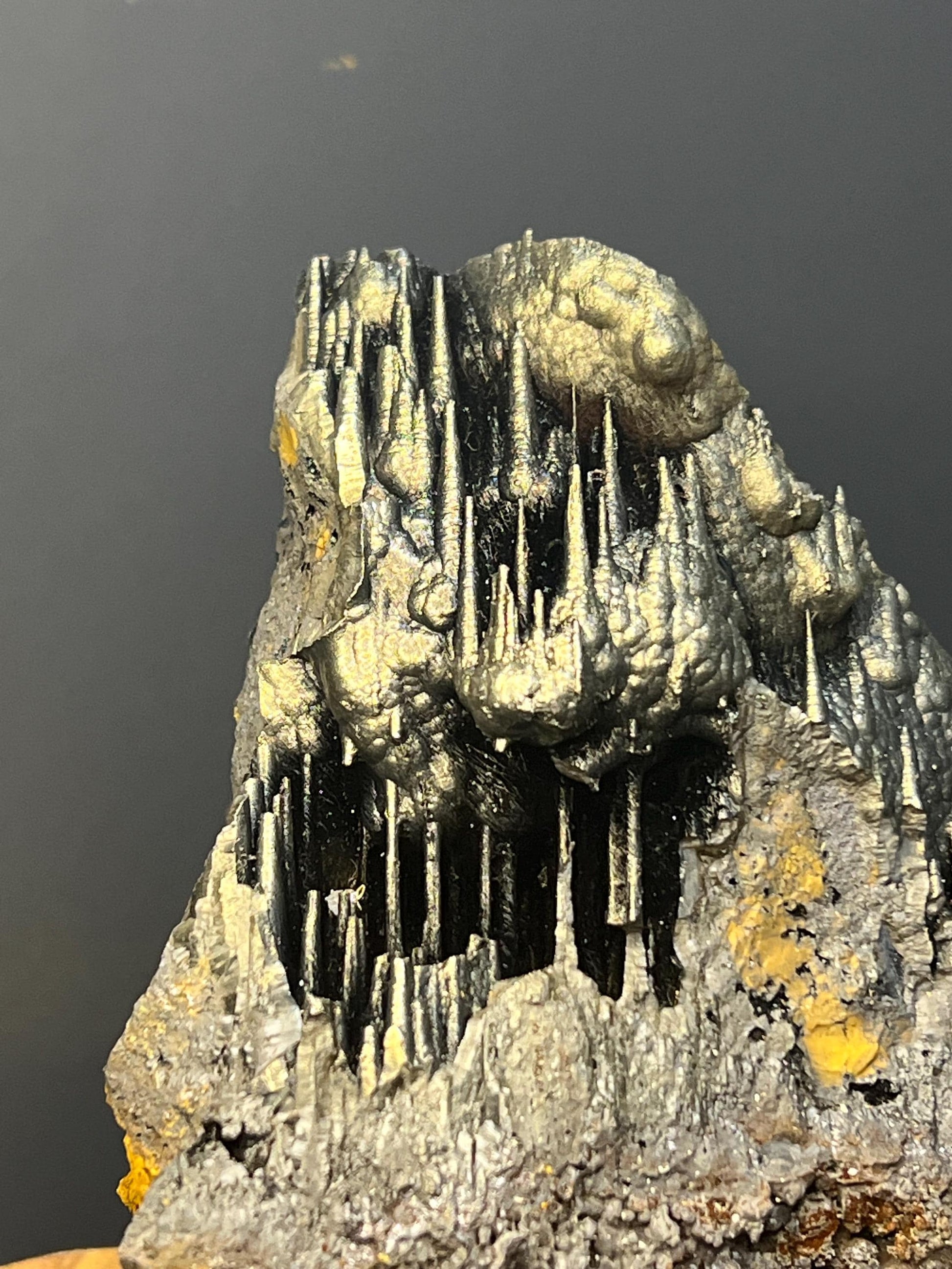 Museum Quality! Golden Color Stalactite Goethite Specimen, For Special Collection - Crystal Gemstone AE 