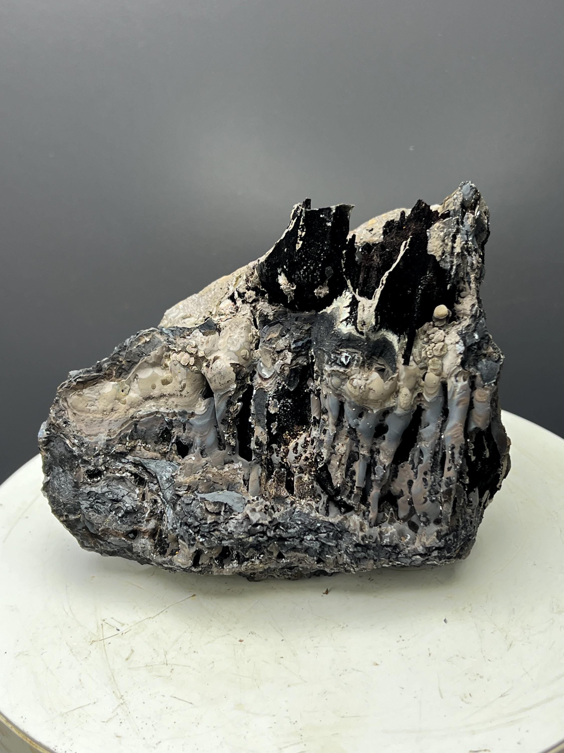 Very Showy! Specularite With Stalactite Goethite Specimen - Crystal Gemstone AE 