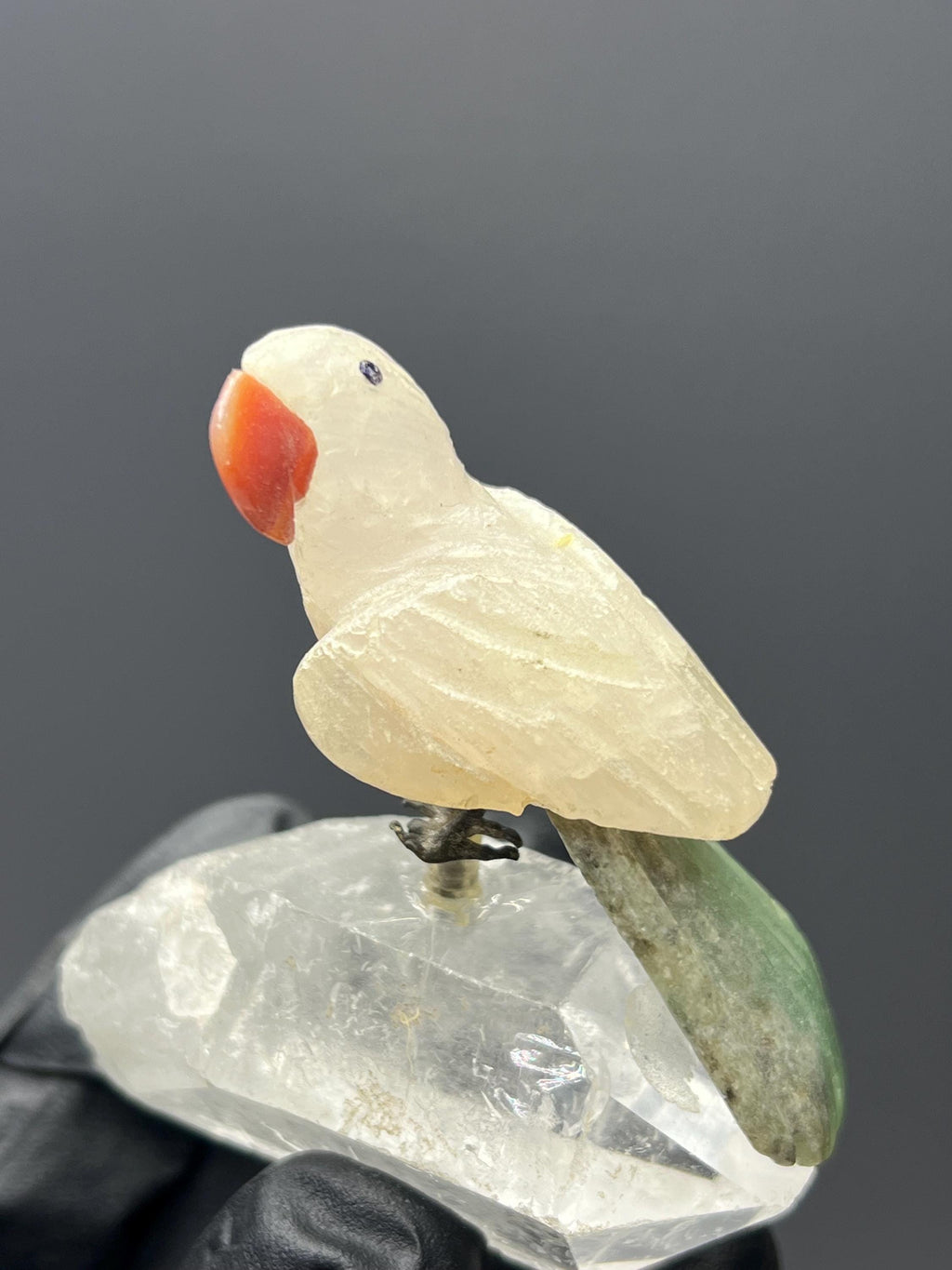 Crystal Quartz With Natural Stone Bird - Crystal Gemstone AE 