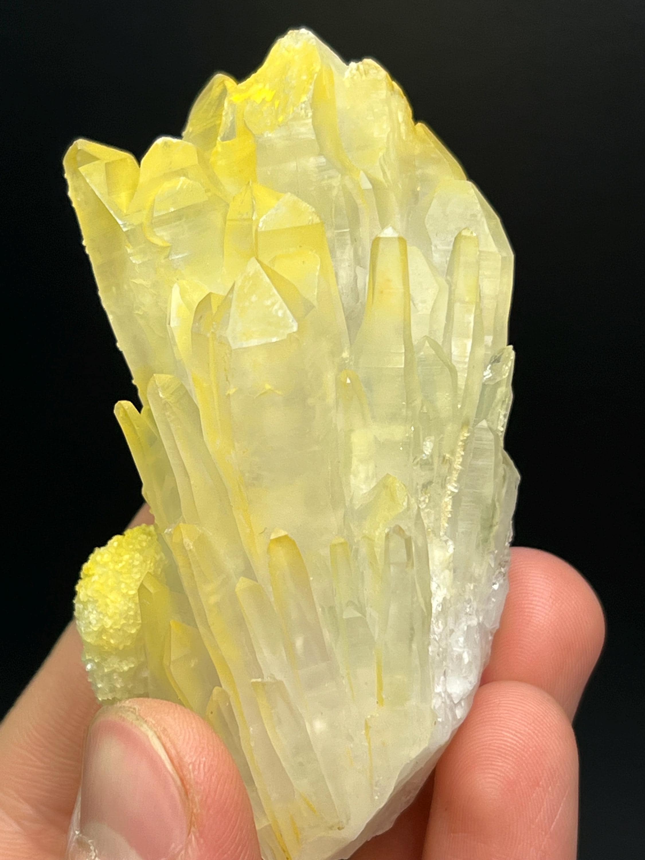 Calcite With Natural Yellow Crystal Quartz - Crystal Gemstone AE 