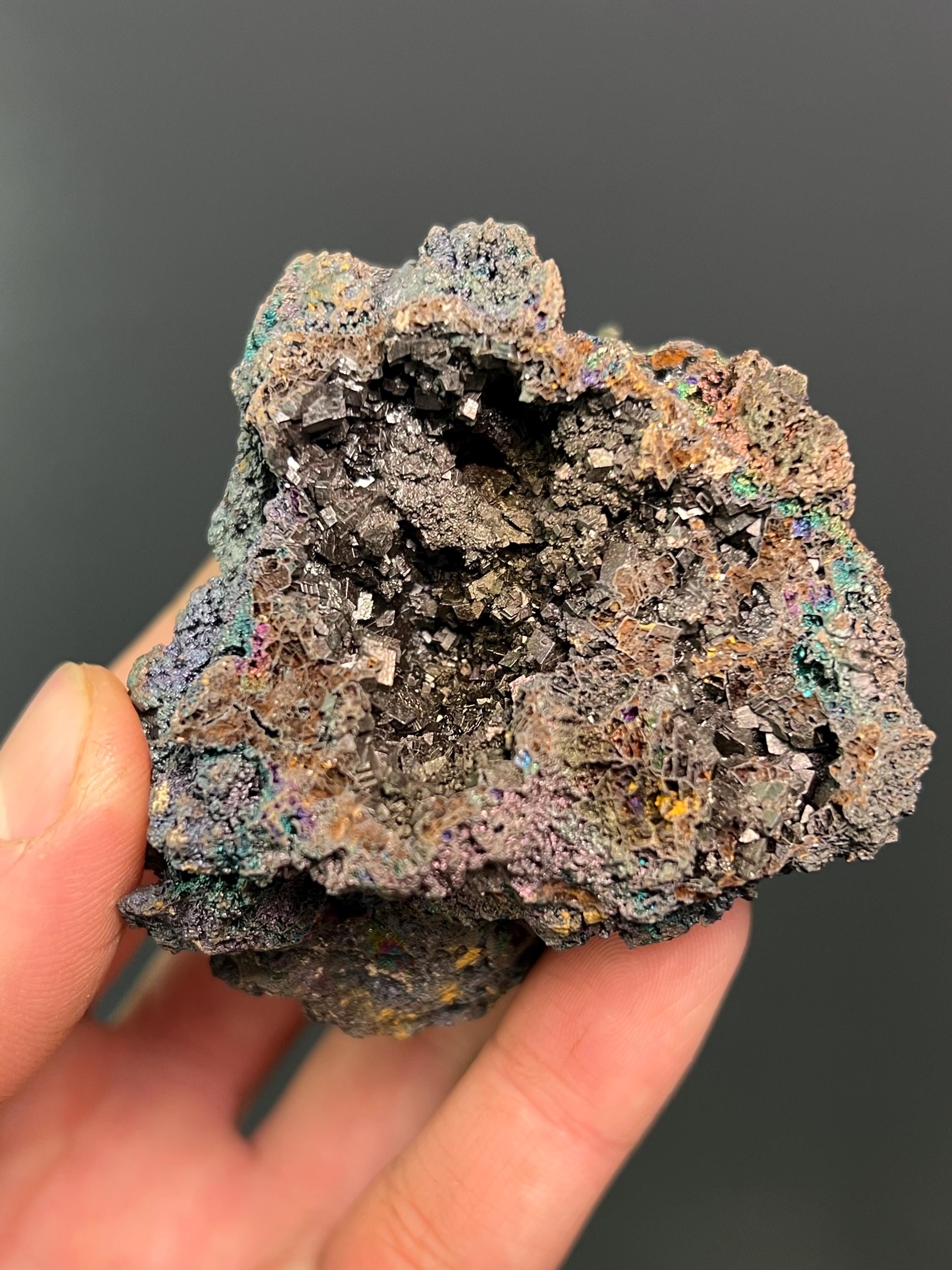 Colourful Turgite With Iton Siderite - Crystal Gemstone AE 