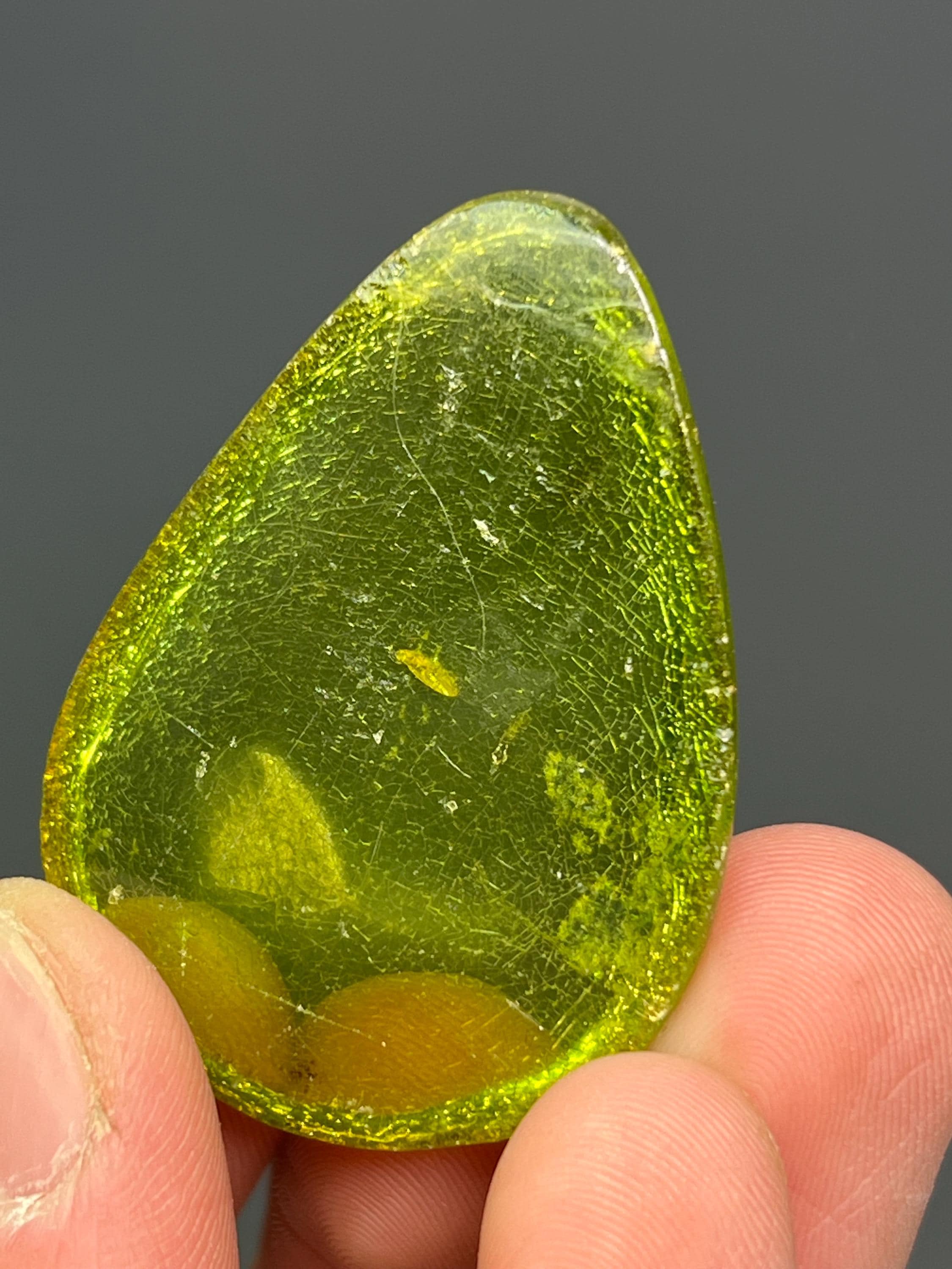 Rare! Green Amber Specimen - Crystal Gemstone AE 
