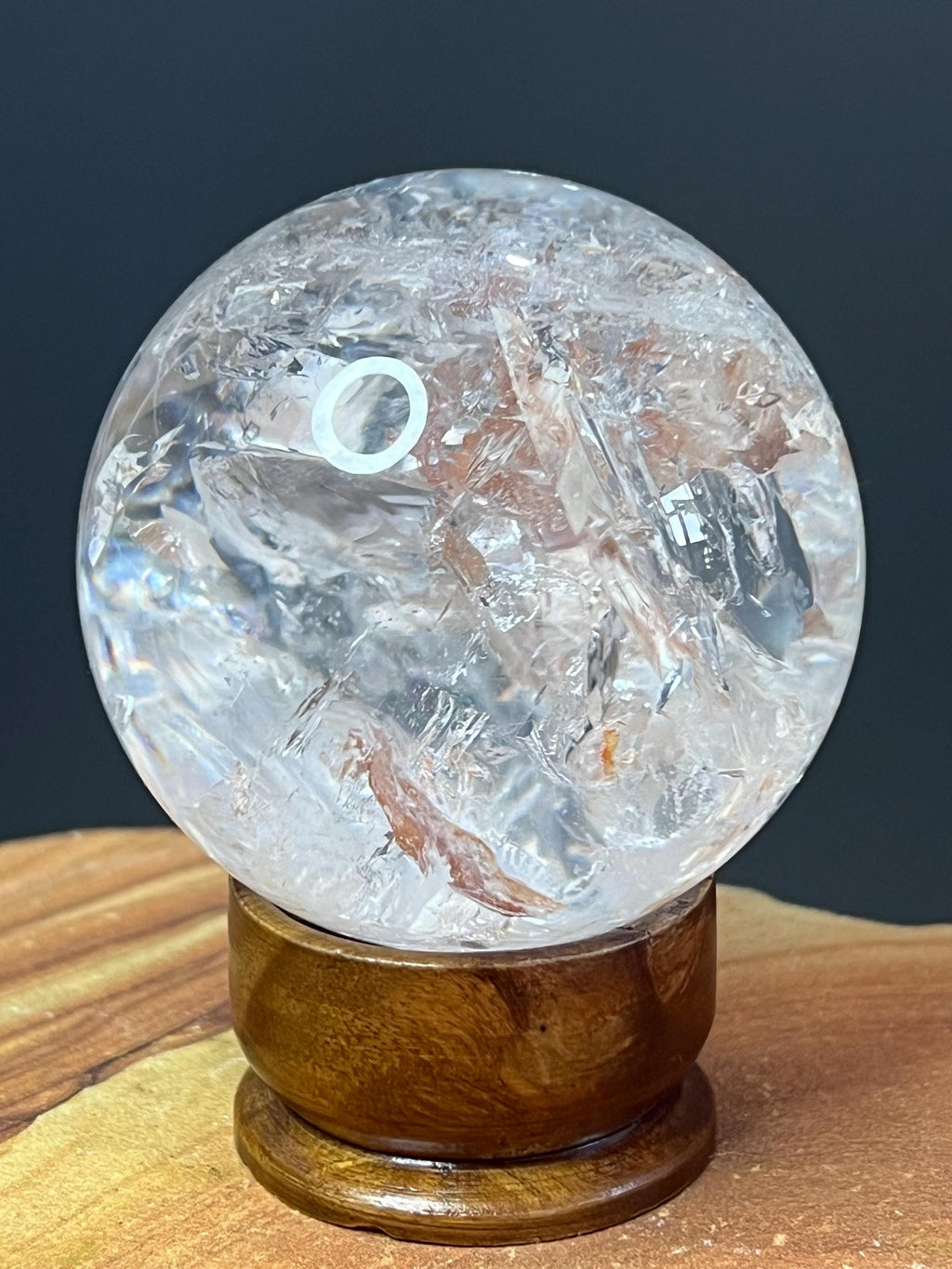 Rainbow Lemurian Quartz Sphere: 6cm Crystal from Brazil - Crystal Gemstone AE 