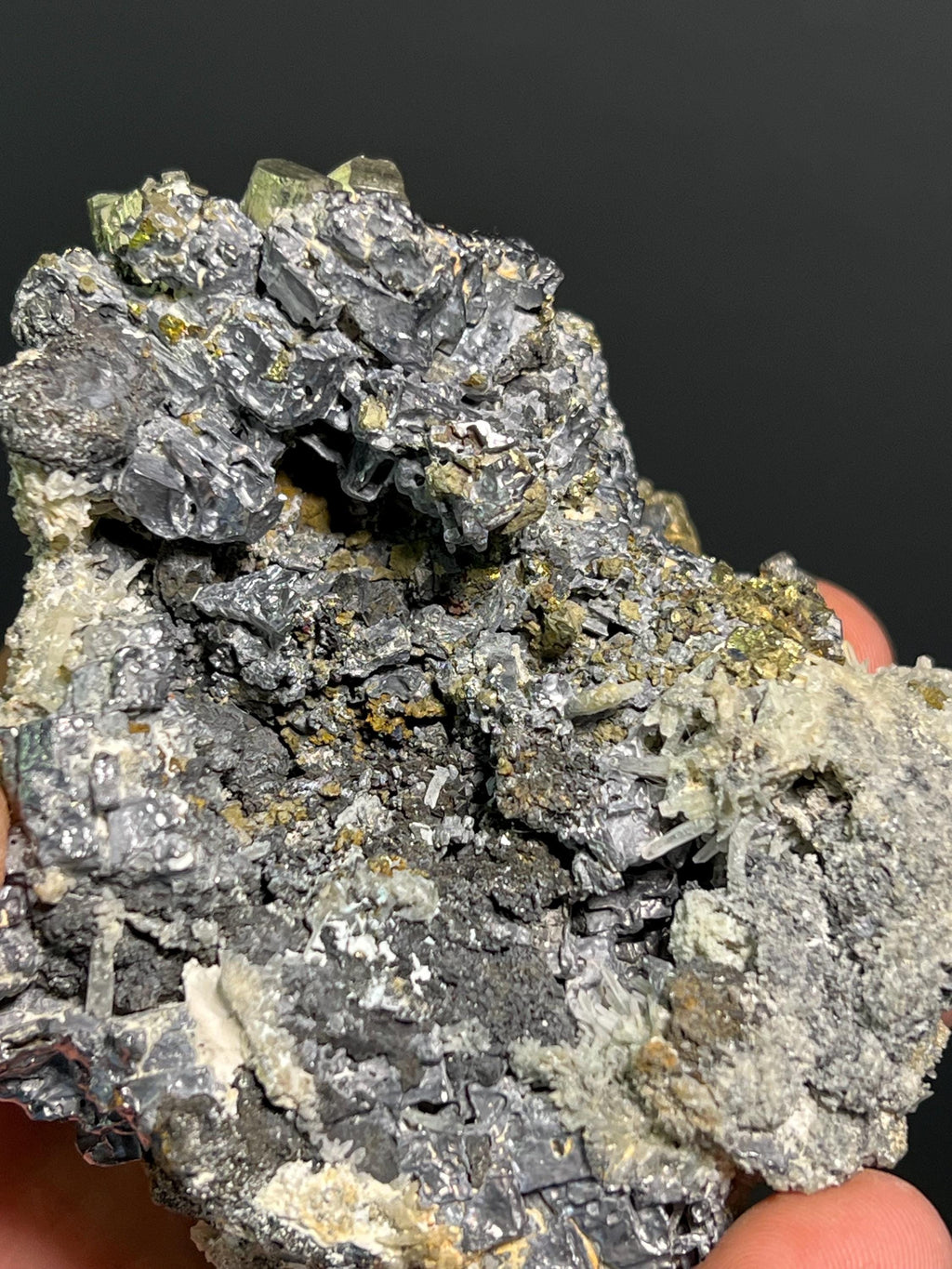 Pyrite And Quartz With Galena Specimen, 470gram - Crystal Gemstone AE 