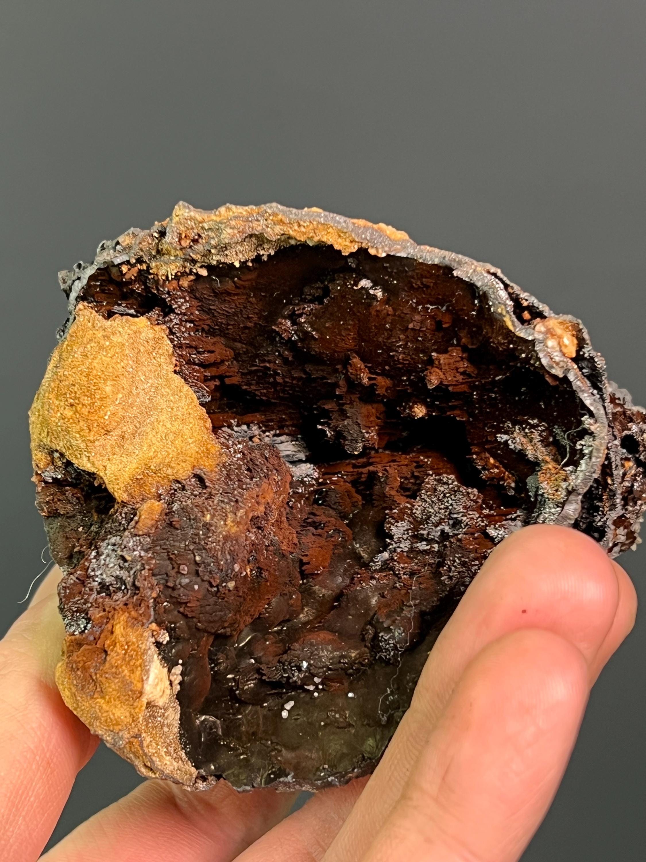 Museum Grade Limonite And Crystal Barite With Stalactite Goethite - Crystal Gemstone AE 