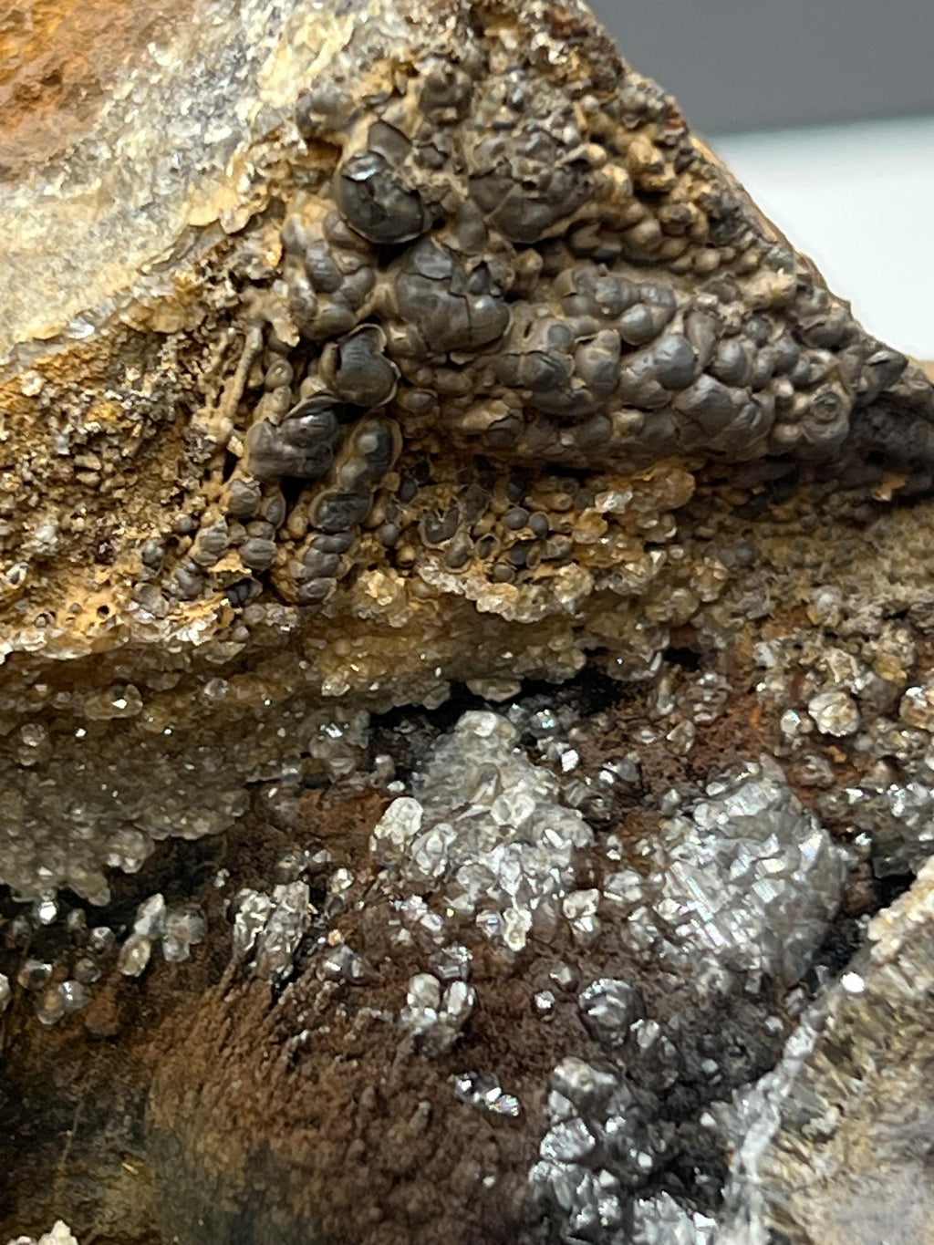 Crystal Calcite on Goethite Stalactite, Turkish Mineral Specimen - Crystal Gemstone AE 