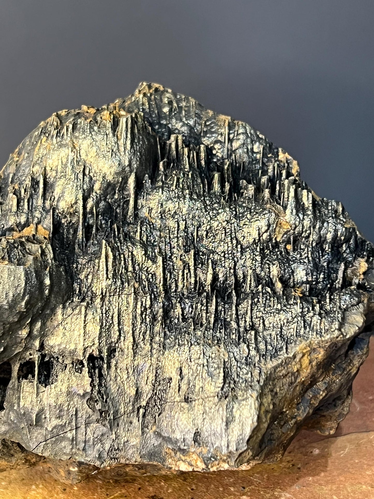 Museum Grade, Very Special Golden Color Stalactite Goethite Specimen - Crystal Gemstone AE 