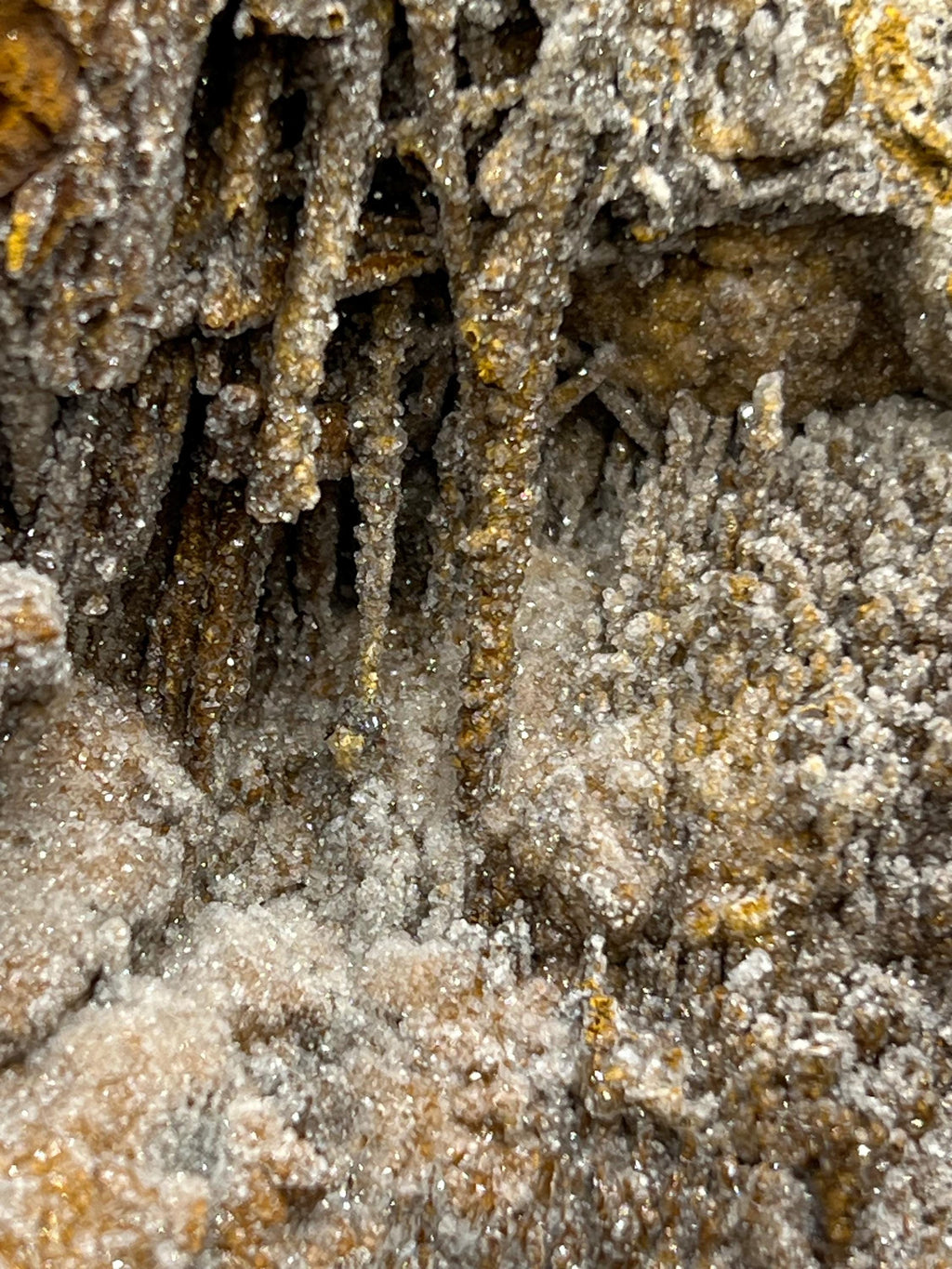 Very unique formation very showy crystal calcite on stalactite hematite, special collections - Crystal Gemstone AE 