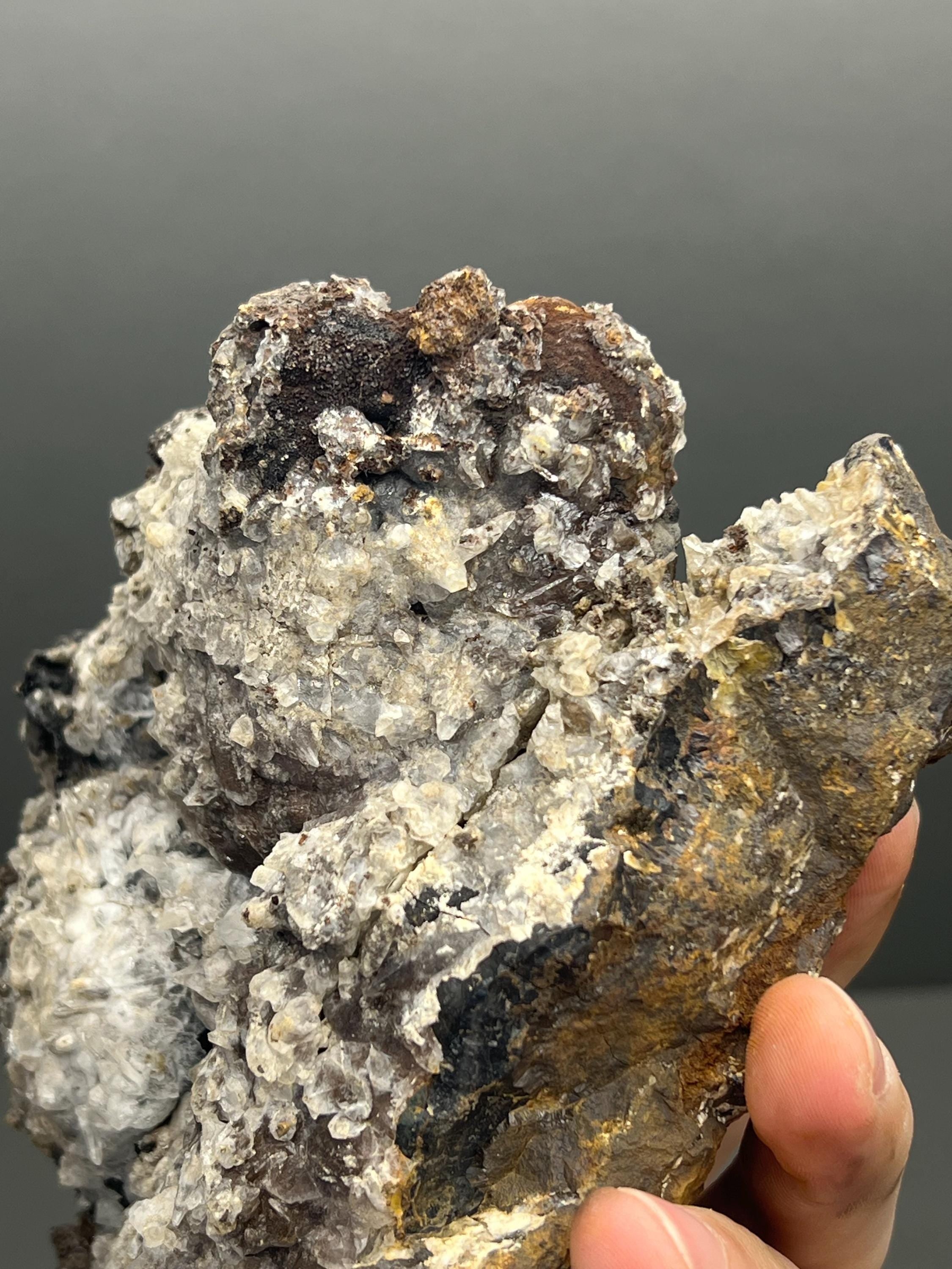 Very Special, Large Size Crystal Calcite On Hematite, For Special Collections - Crystal Gemstone AE 
