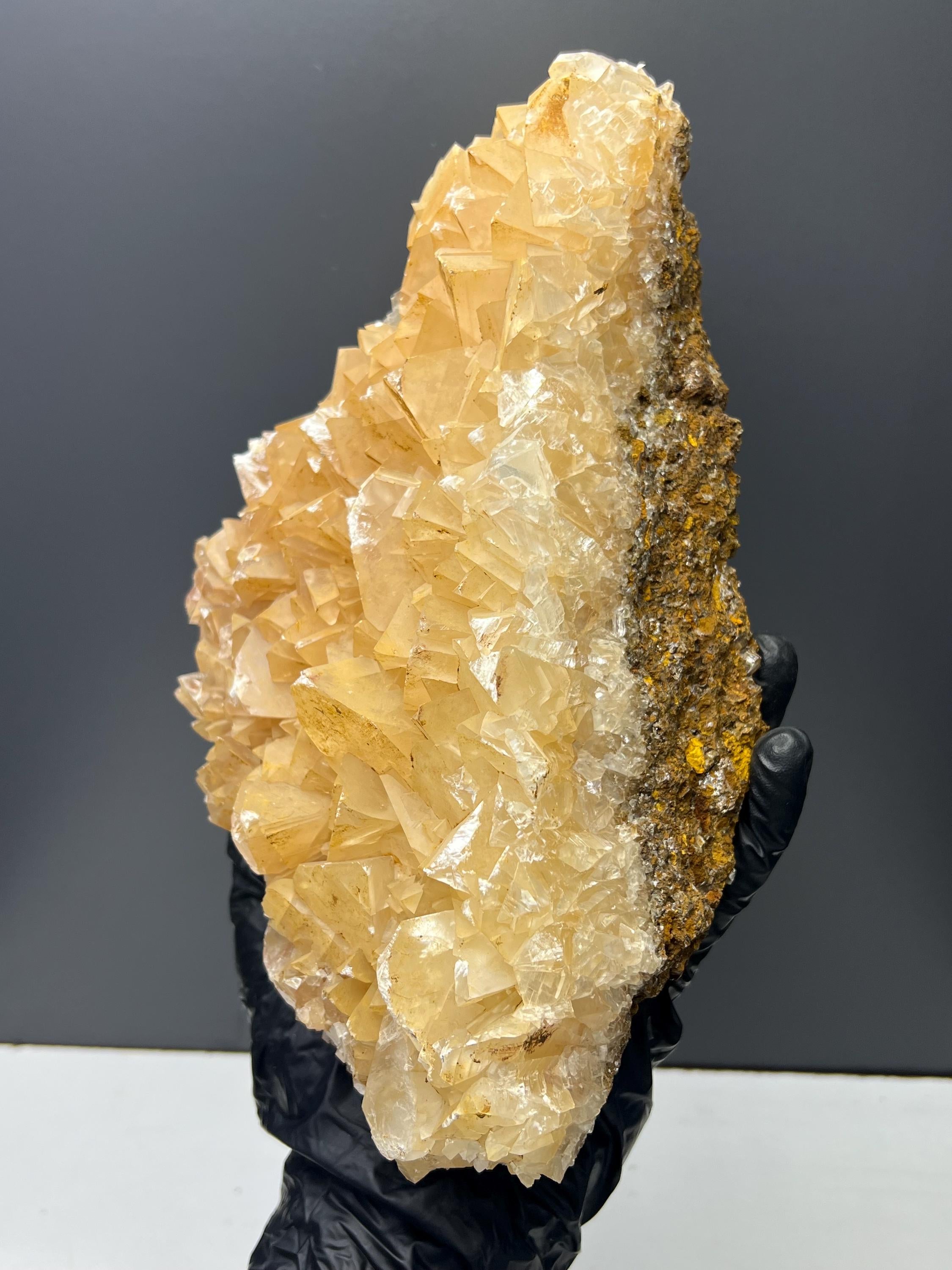 Orange Crystal Calcite Specimen - Crystal Gemstone AE 