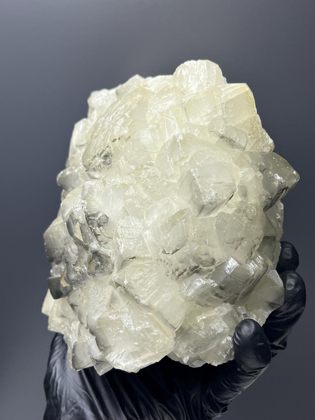 Pyrite With Cubic Gray & White Crystal Calcite - Crystal Gemstone AE 