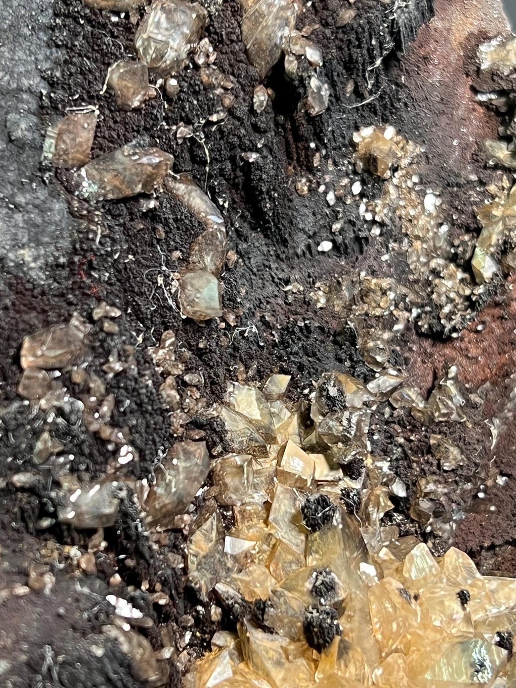Museum Quality, Unique Specimen, Crystal Barite And Limonite With Goethite - Crystal Gemstone AE 