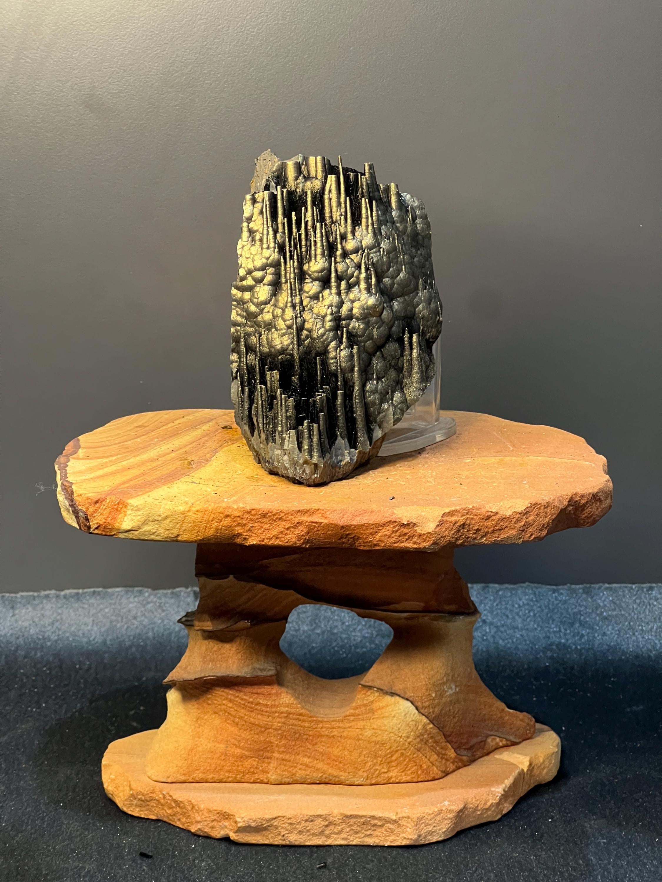 Museum Quality, Very Showy Golden Color Stalactite Goethite Specimen, For Special Collection - Crystal Gemstone AE 