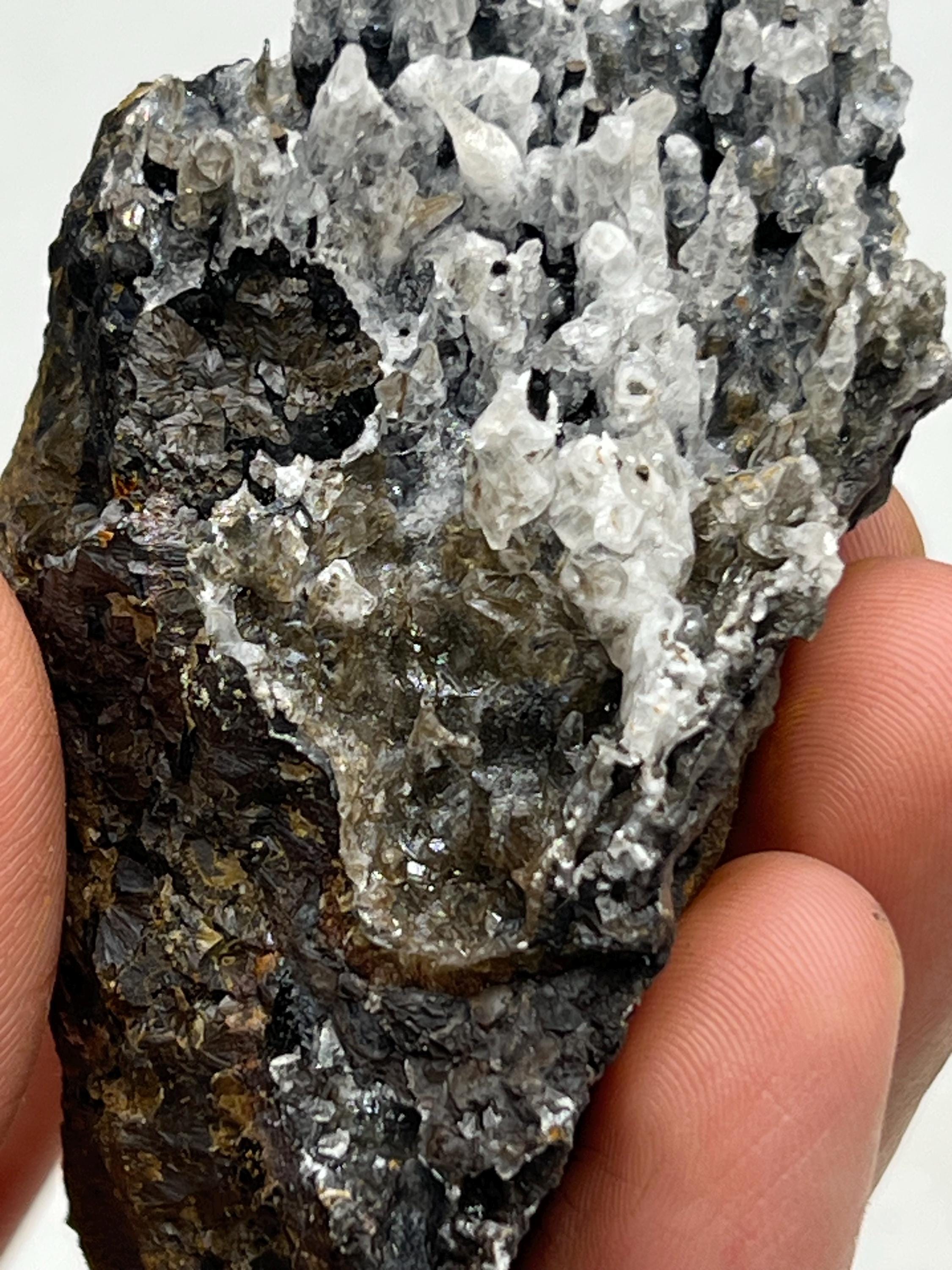 Museum quality, Very showy crystal calcite on stalactite hematite, special collections piece - Crystal Gemstone AE 