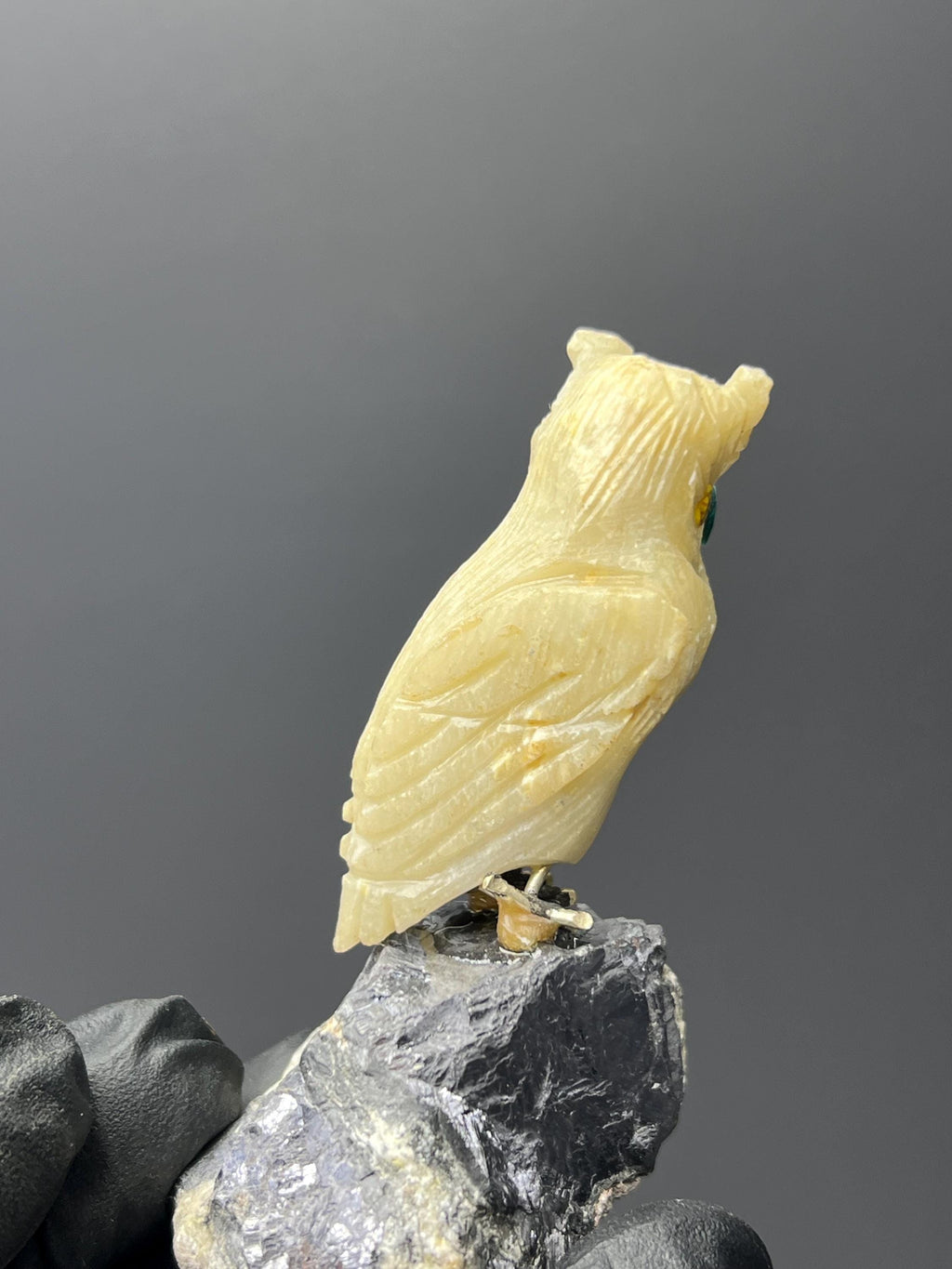 Galena Stone With Natural Stone Bird - Crystal Gemstone AE 