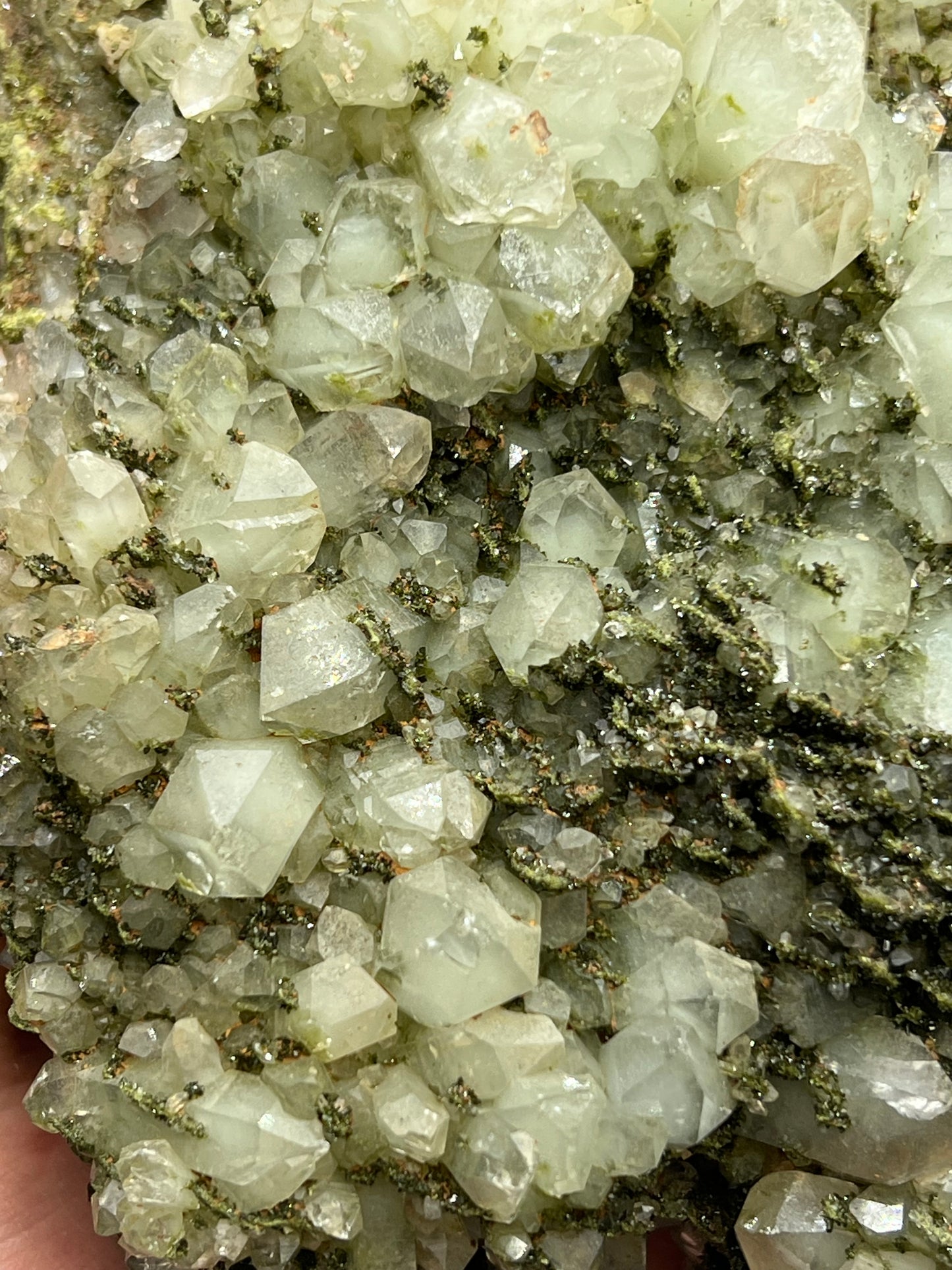 2 Sided Green Epidote With Lodolite Quartz