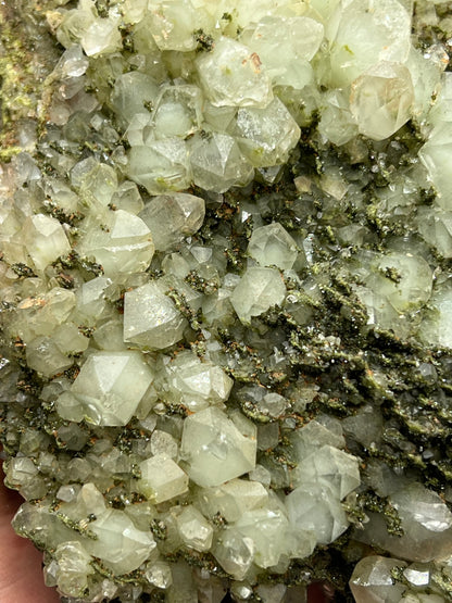 2 Sided Green Epidote With Lodolite Quartz