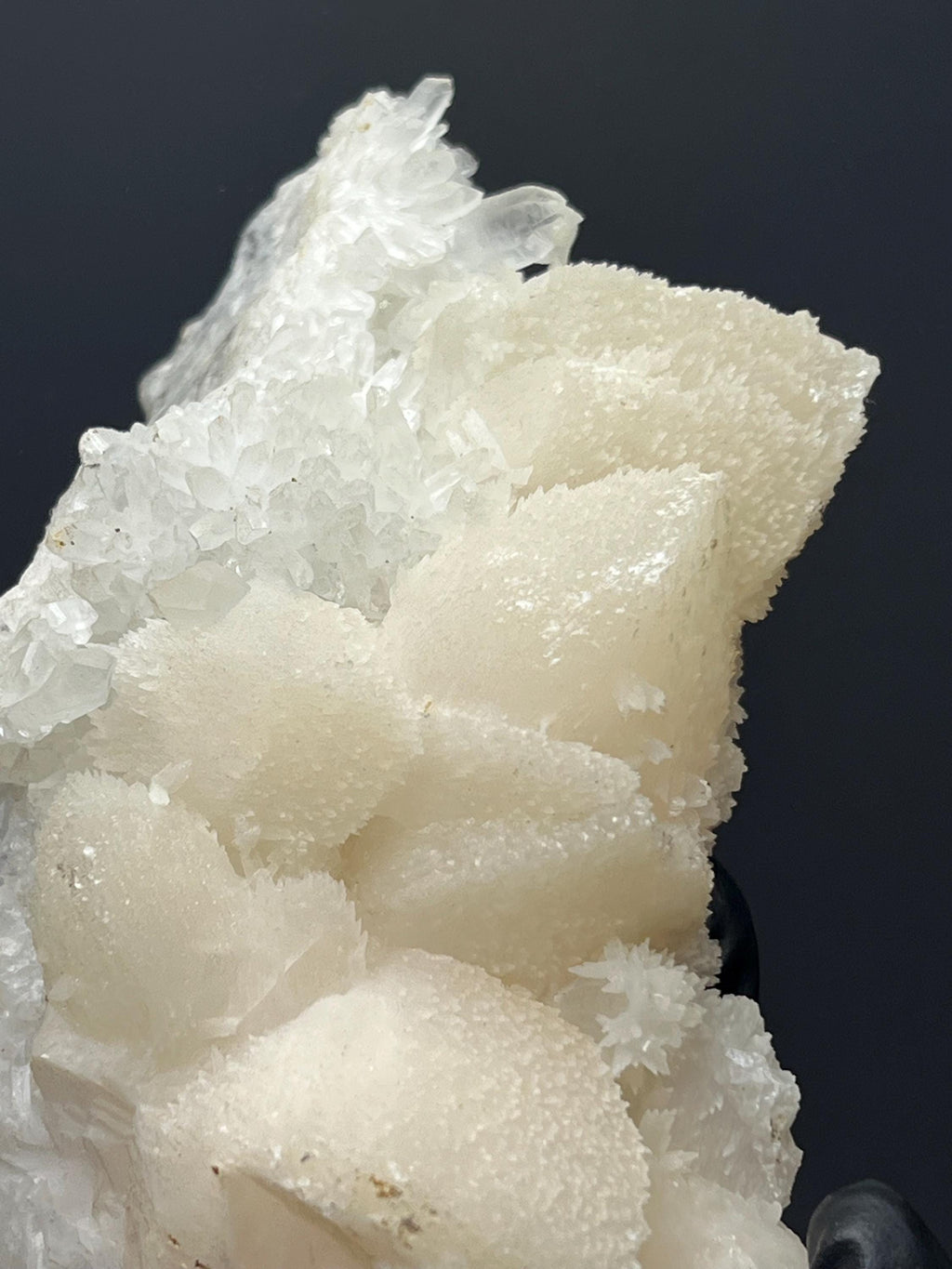 Lilac Calcite With Crystal Quartz - Crystal Gemstone AE 