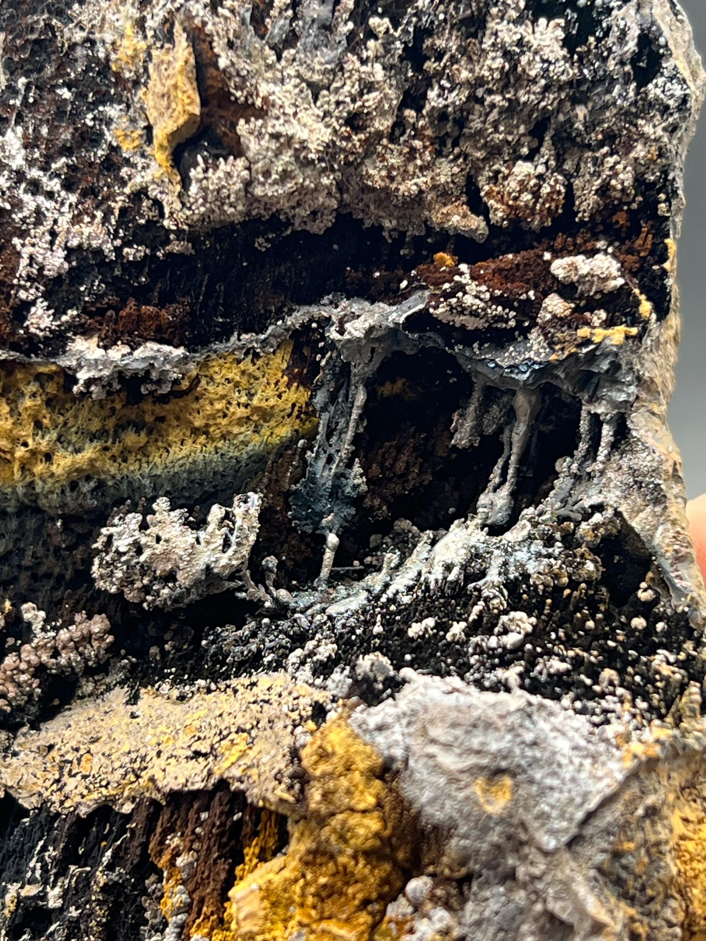 Limonite and Specularite on Stalactite Goethite - Crystal Gemstone AE 