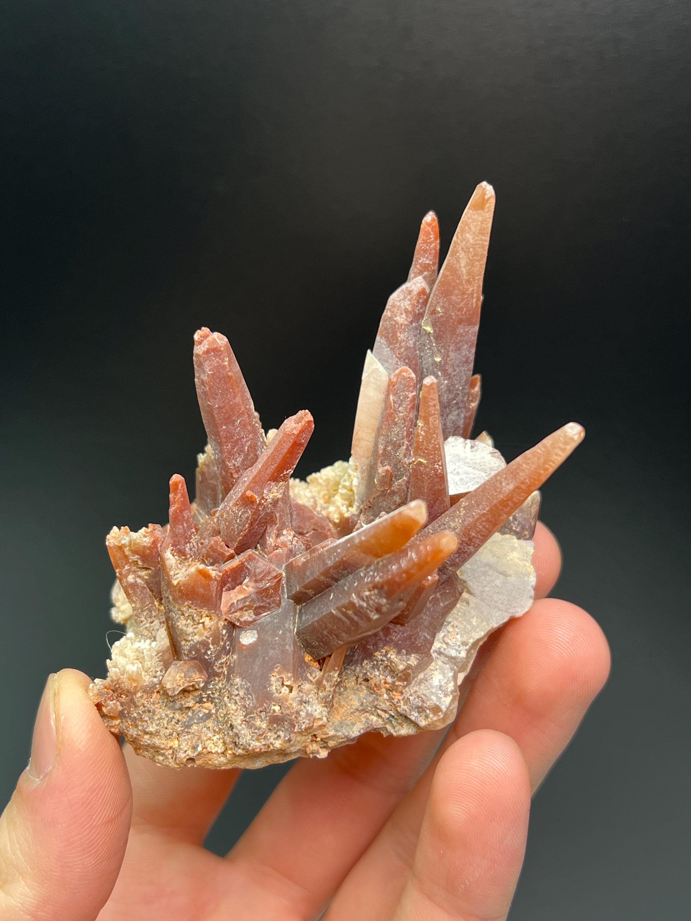 Red Crystal Quartz Specimen - Crystal Gemstone AE 