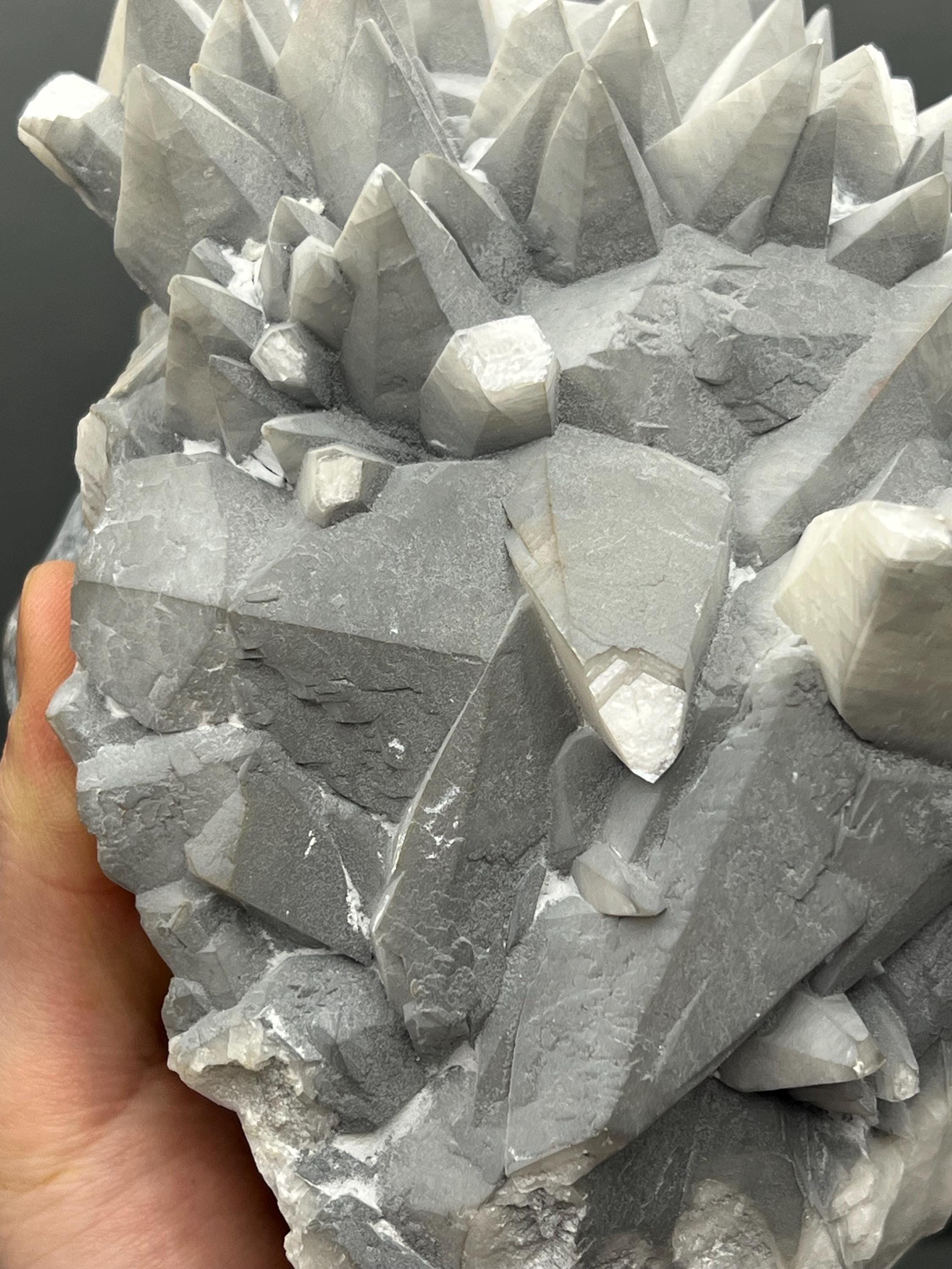 Extra Large Gray Crystal Calcite Specimen - Crystal Gemstone AE 