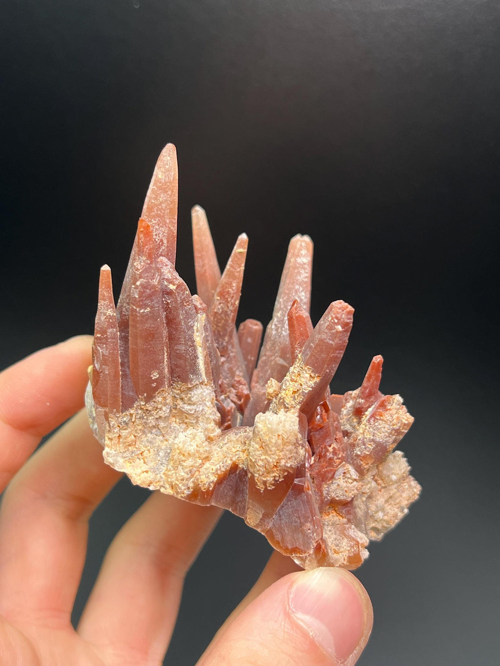 Red Crystal Quartz Specimen - Crystal Gemstone AE 