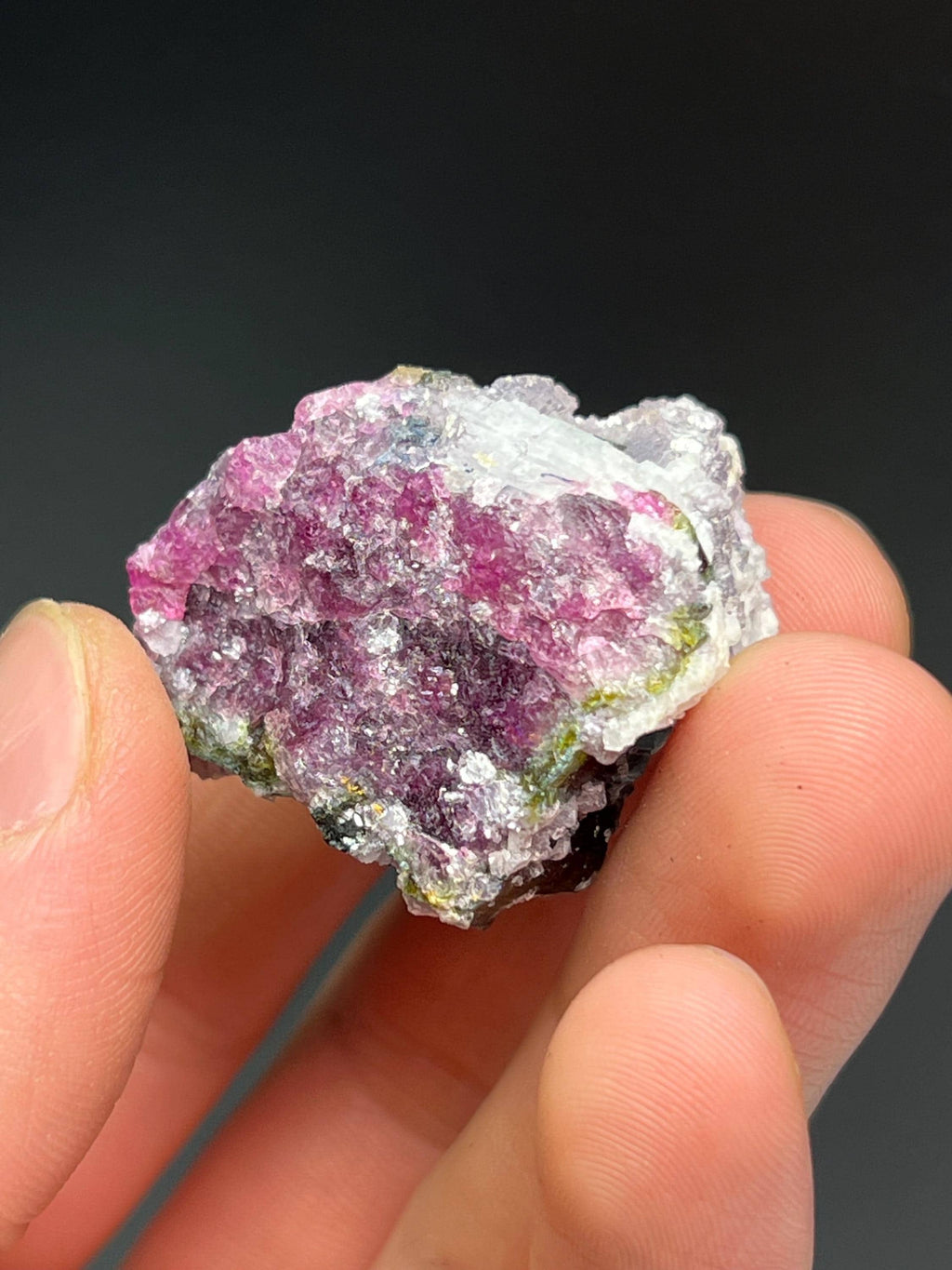 Quartz With Melon Tourmaline - Crystal Gemstone AE 