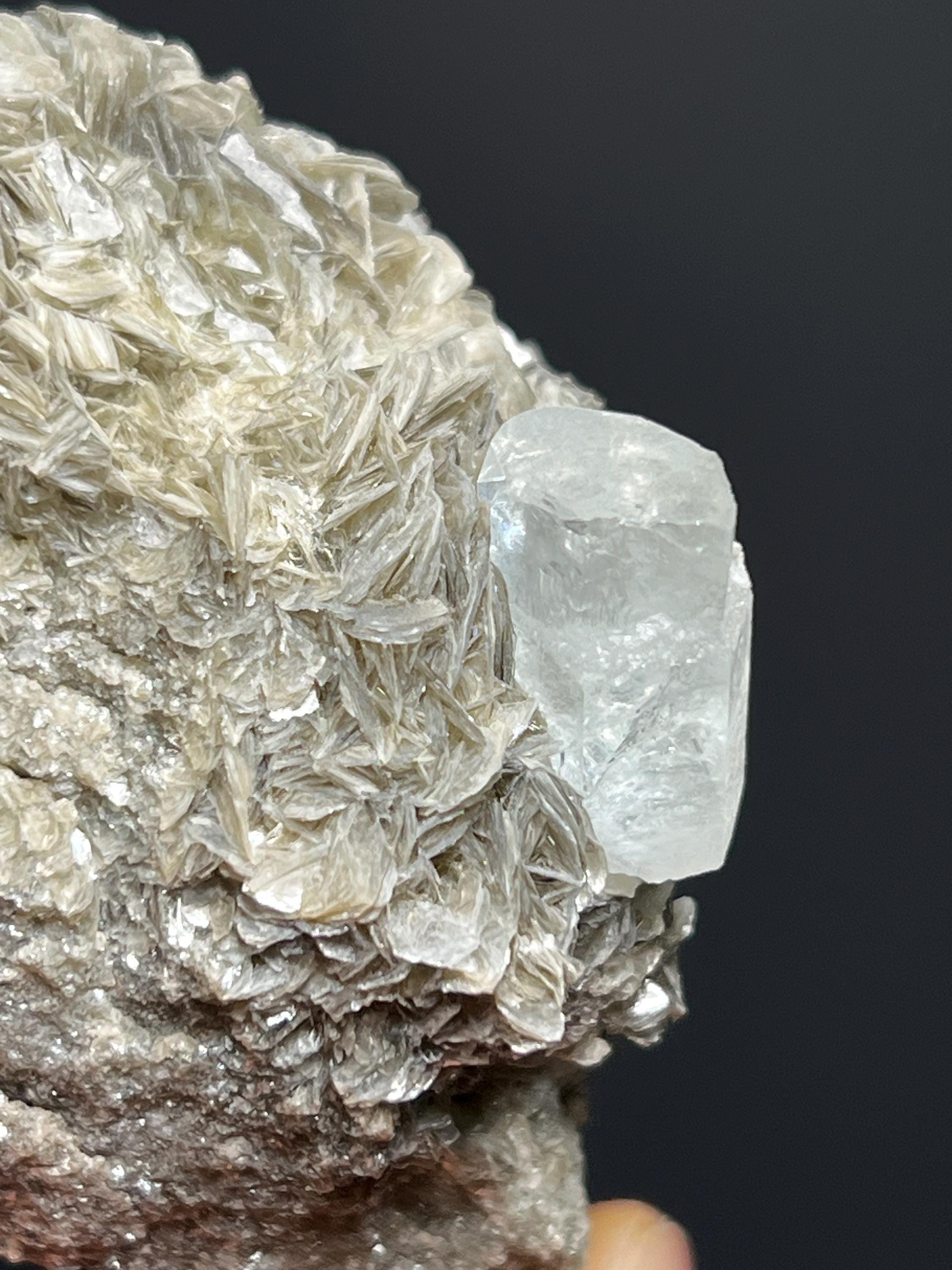 Aquamarine And Muscovite With Topaz - Pakistan - Crystal Gemstone AE 