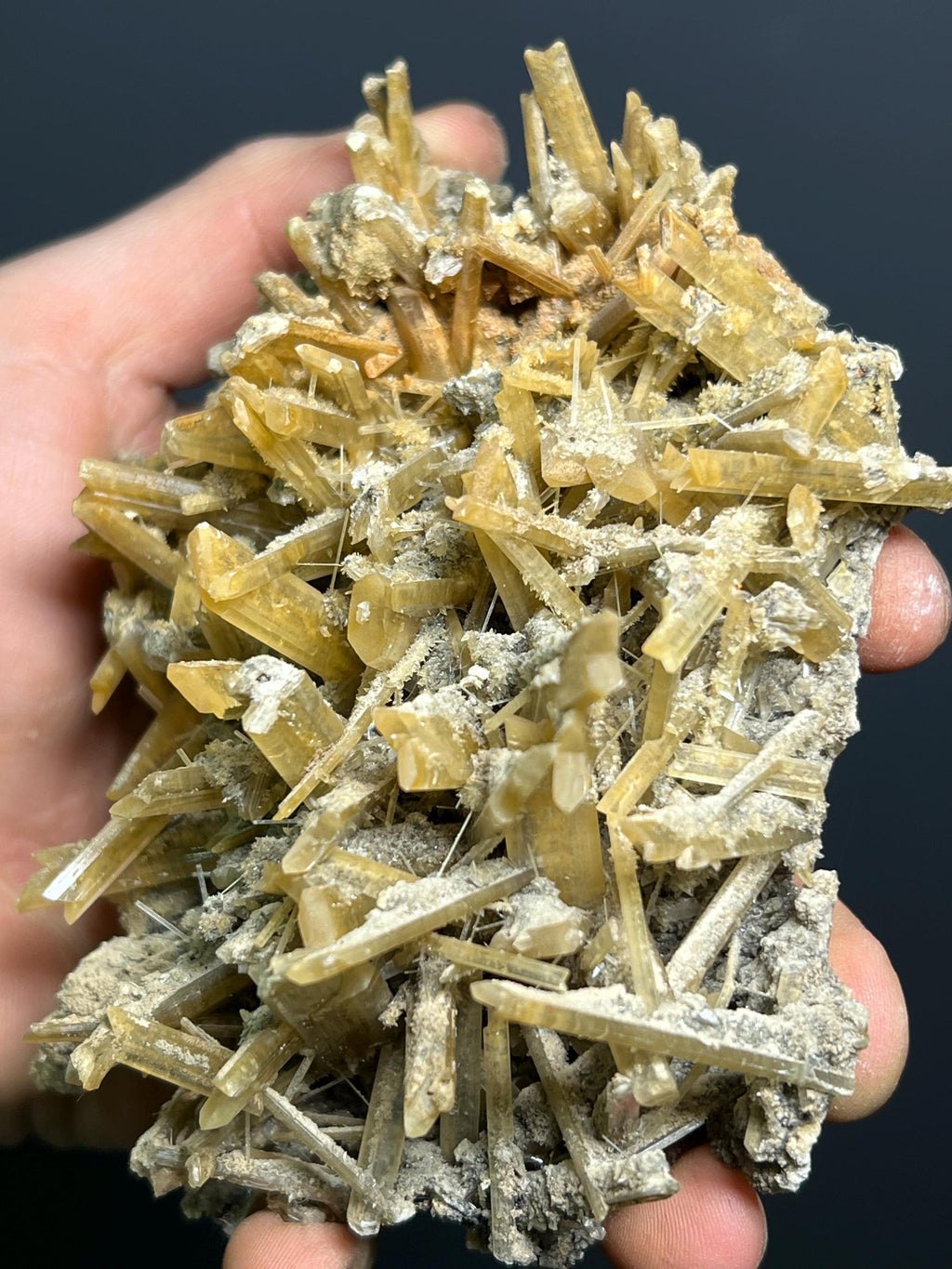Very Showy Golden Selenite Specimen, 244gram - Crystal Gemstone AE 