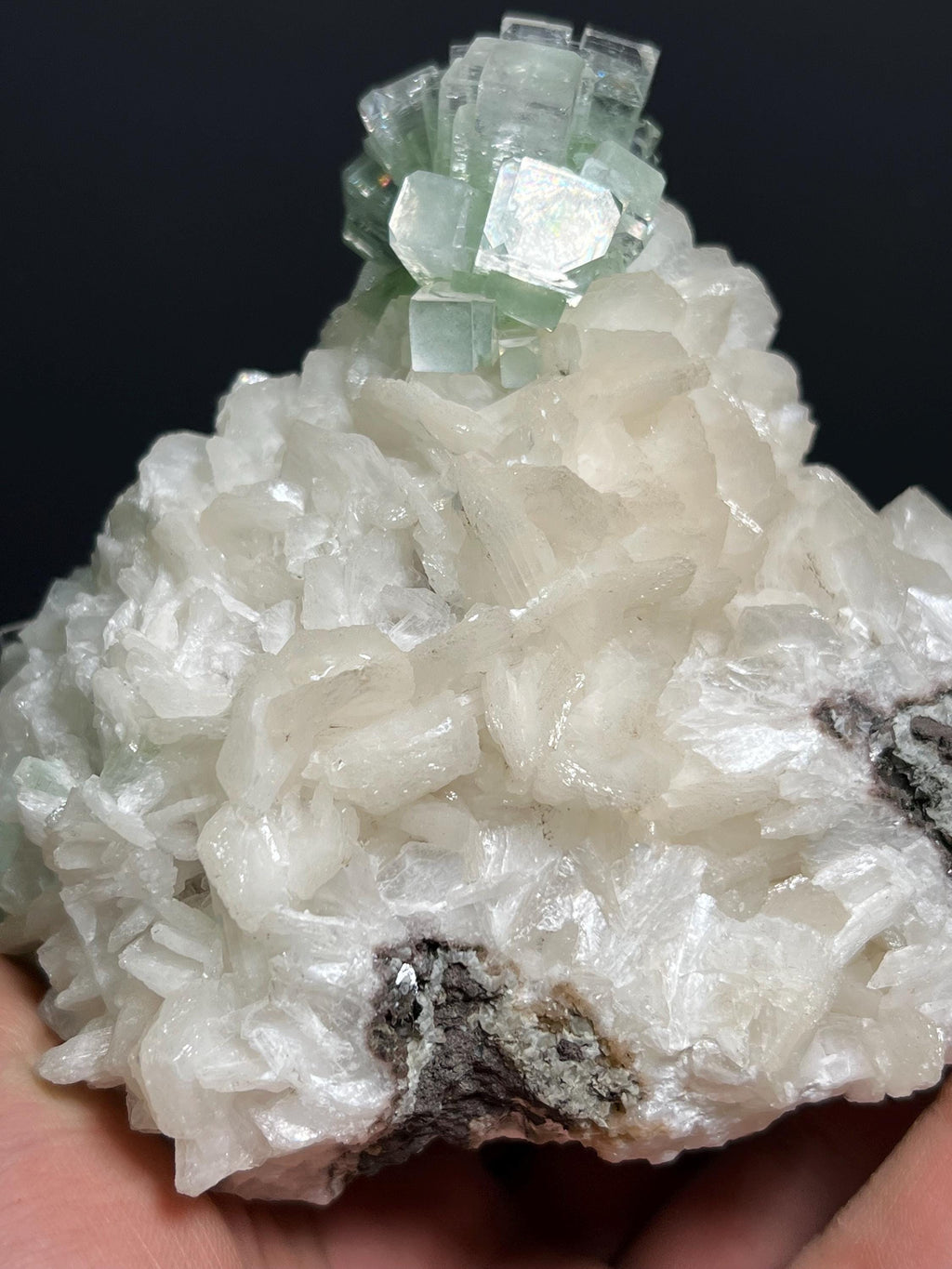 Museum Grade, Discoball Fluorapophyllite With Stilbite - Crystal Gemstone AE 