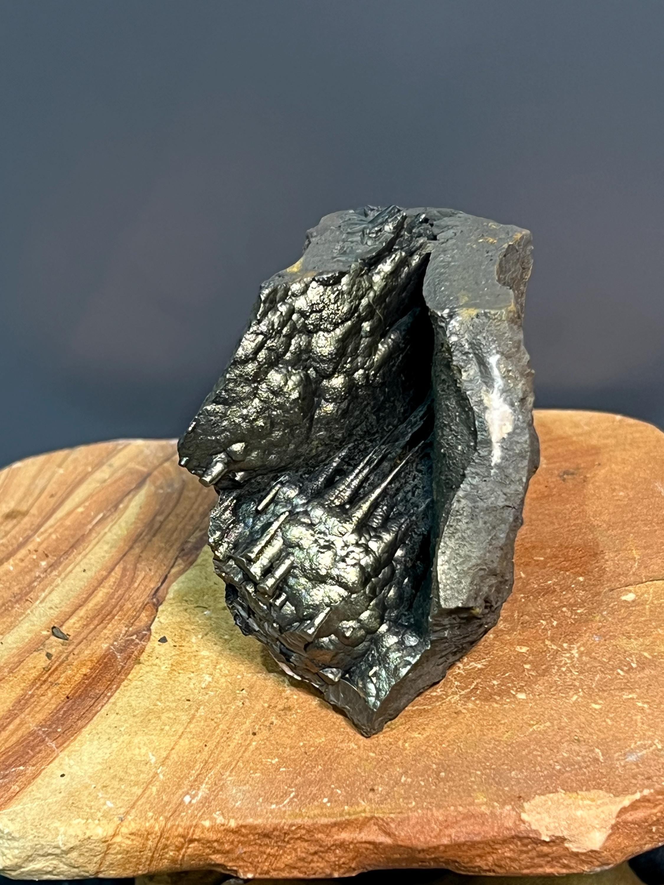Very Showy Cave Shaped Golden Color Stalactite Goethite - Crystal Gemstone AE 