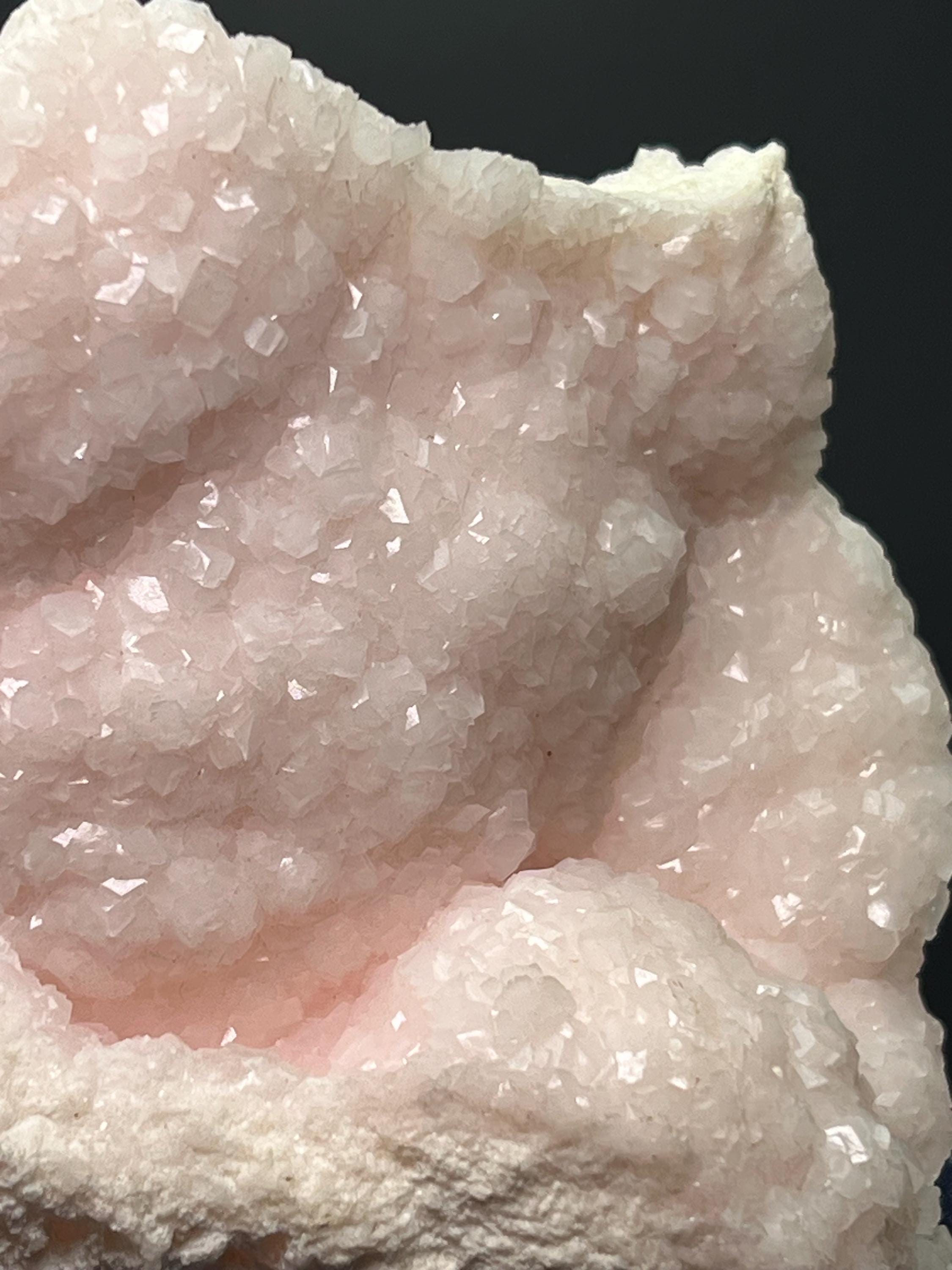 Pink Rhodocrosite With Calcite Specimen - Crystal Gemstone AE 